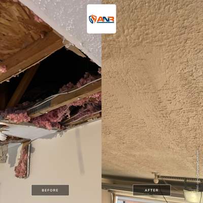 Interior Water Damage Affecting the Garage and Kitchen