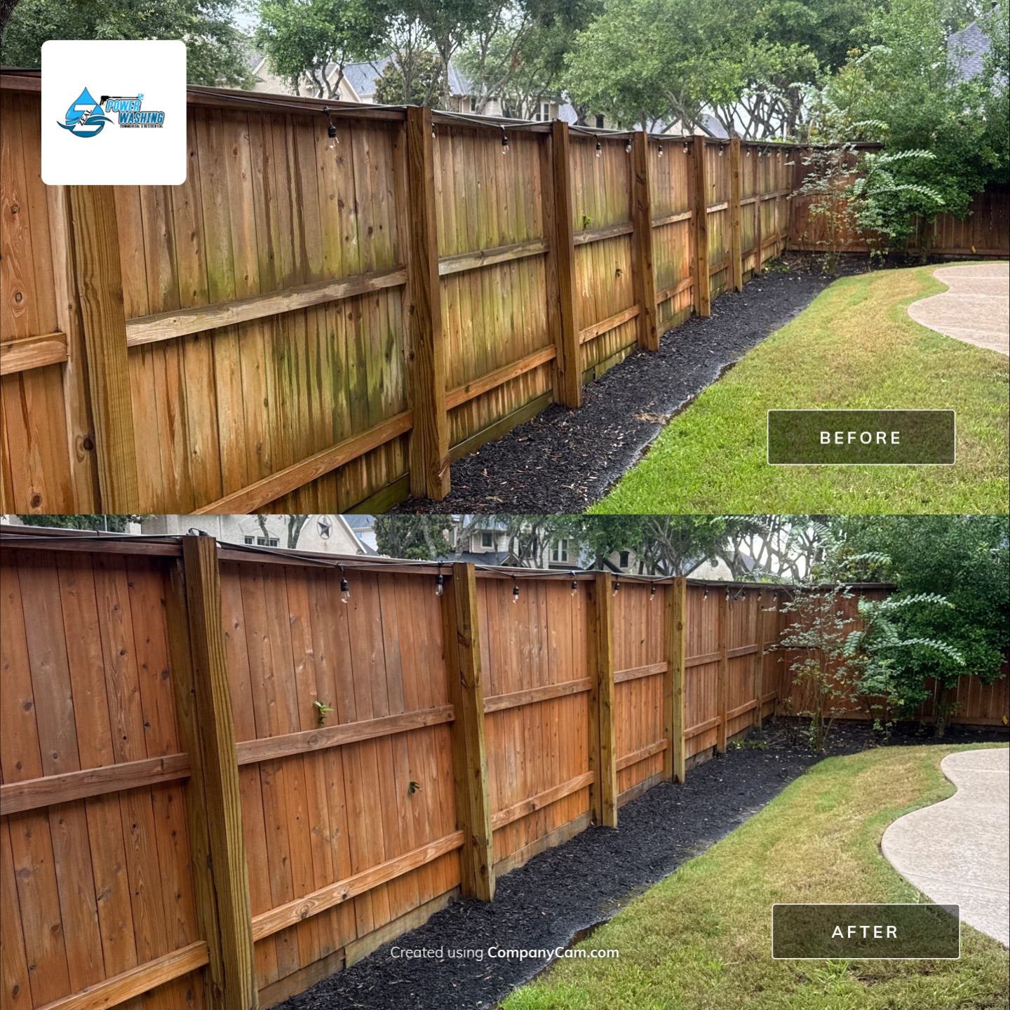 Residential Concrete Surface Cleaning and Fence Restoration in Missouri City by Zeal Power Washing