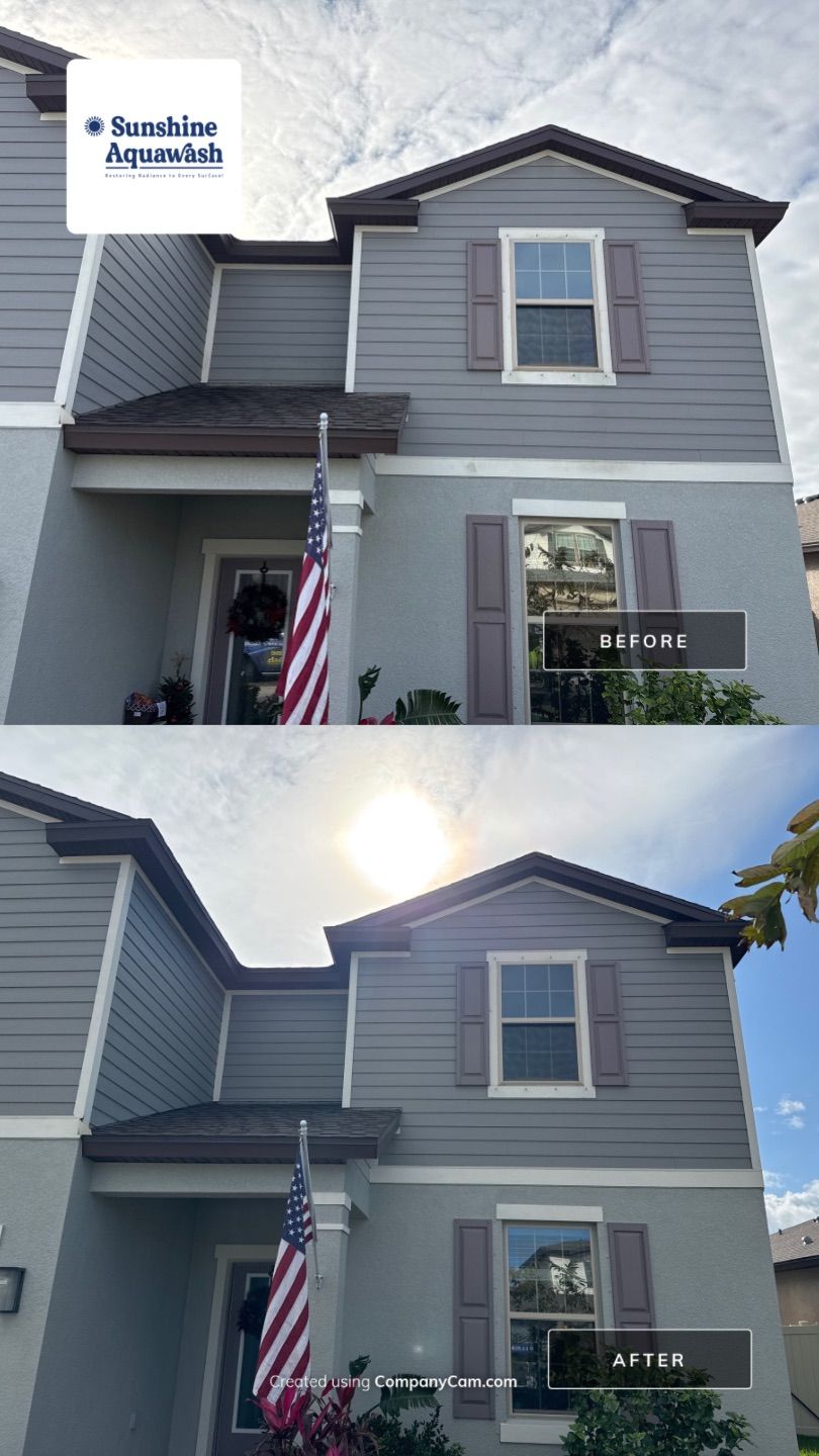 House Wash & Driveway / Sidewalk Cleaning by Sunshine AquaWash
