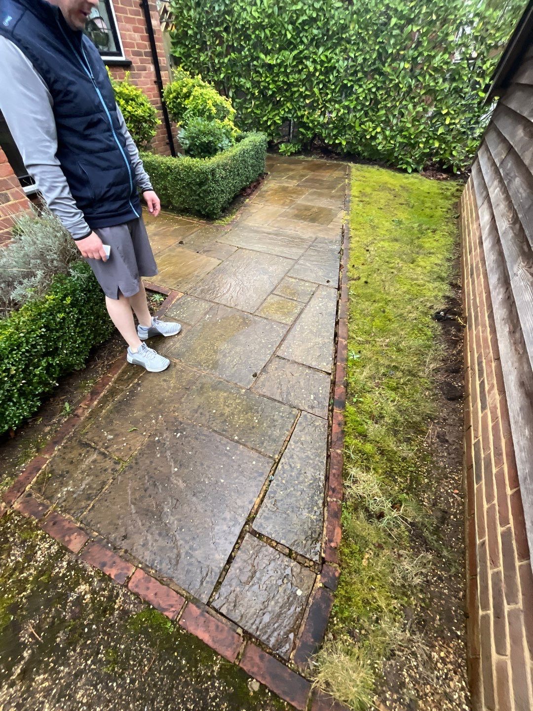 Patio Area Spring Clean using 18inch Whirlaway FSC by Ges Exterior Cleaning ltd