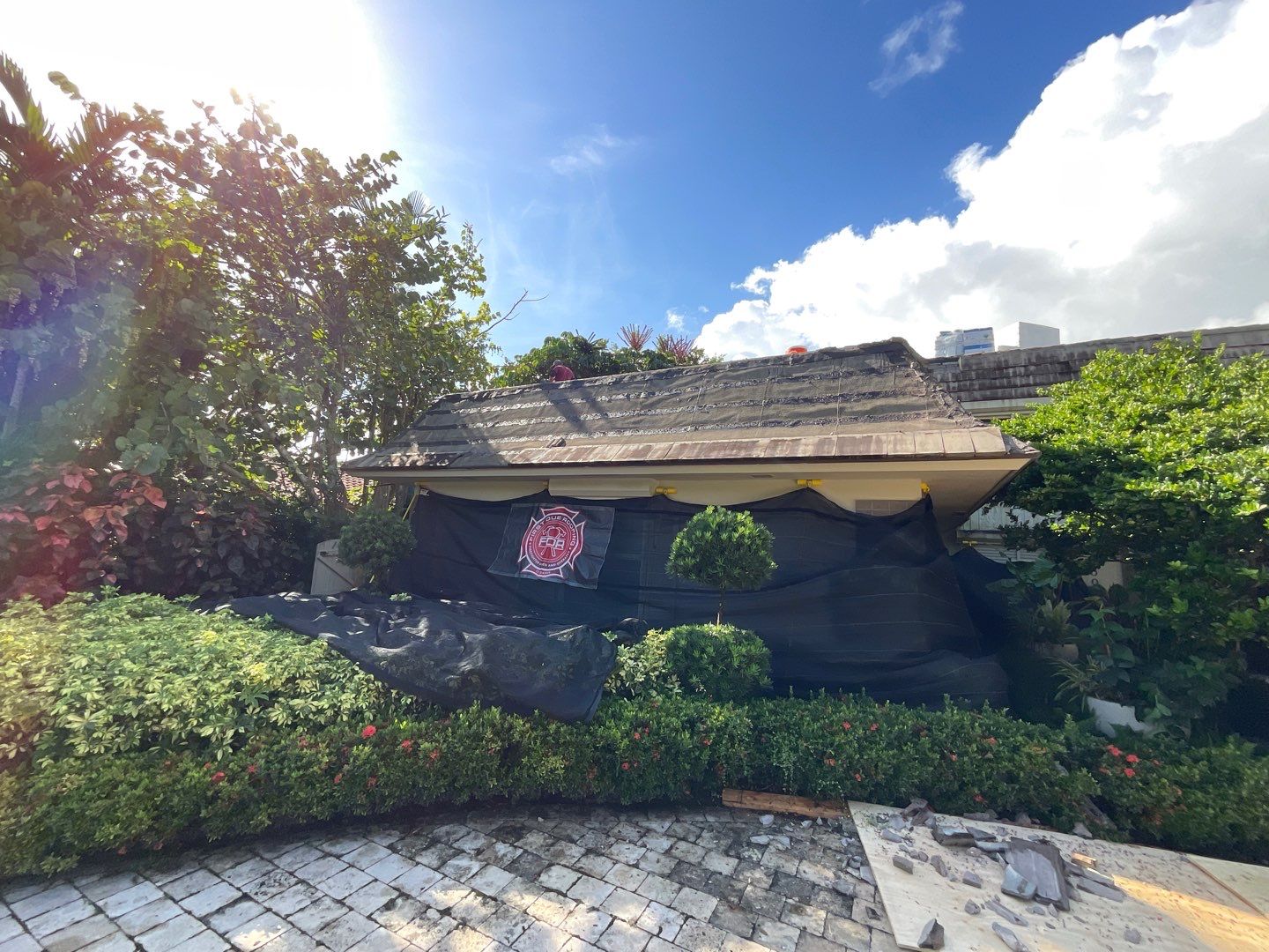 Amazing TPO flat deck re-roof with Eagle mansard in Hollywood Florida.  by First Due Roofing