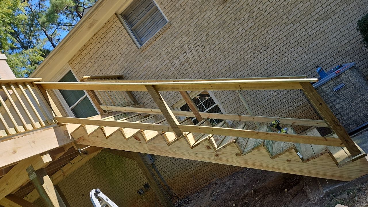 Split Rail Trail - Deck Installation  by Pillar and Pine