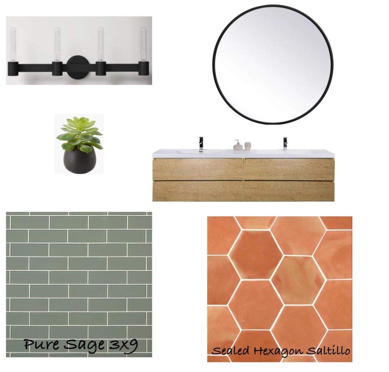 Braun Station Bathroom Remodel Mixing Sage Subway Tile & Saltillo Flooring by Legacy Bath and Kitchen