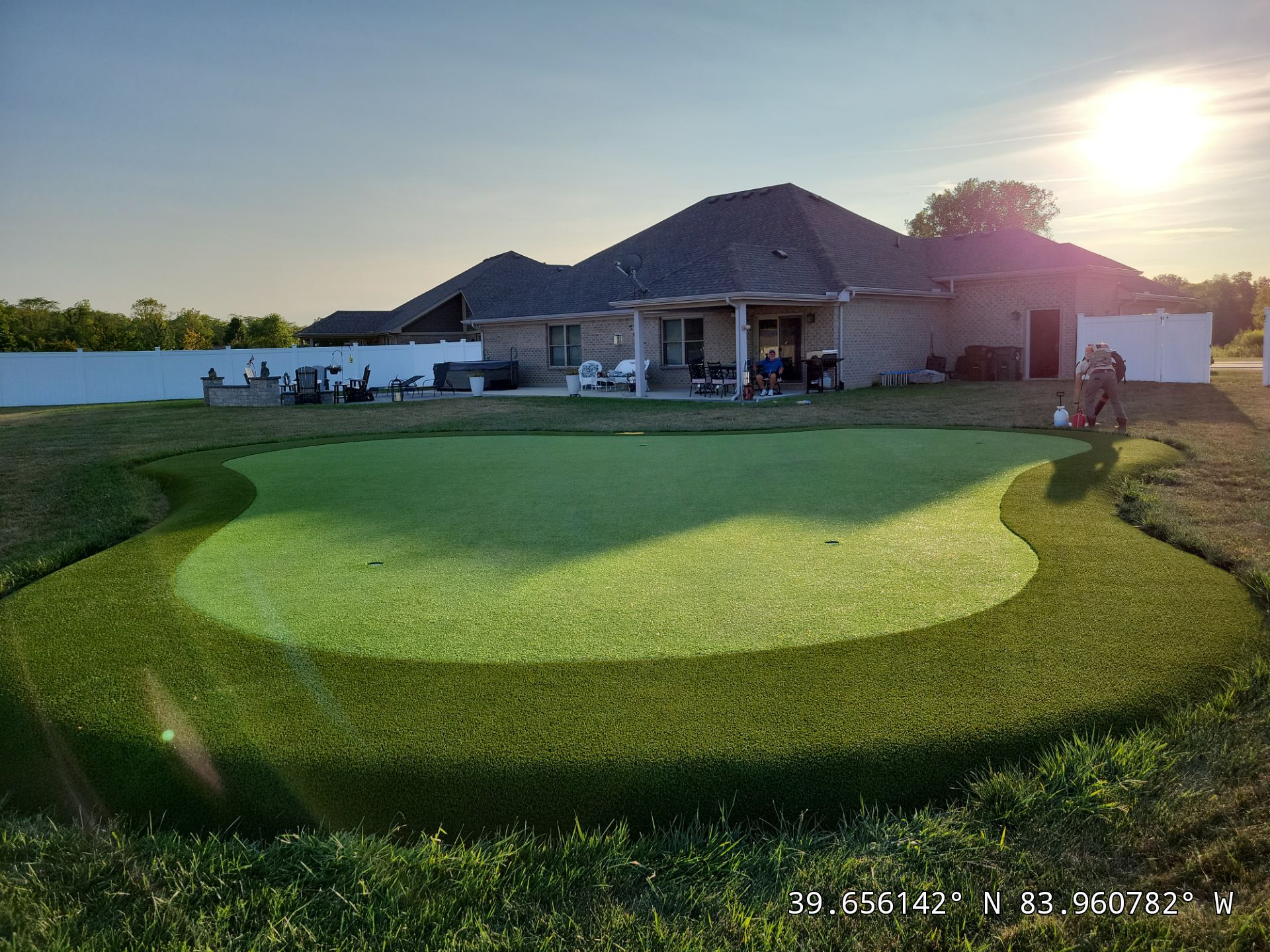 Custom Residential Synthetic Putting Green Installation in Xenia, Ohio by Southwest Greens Midwest