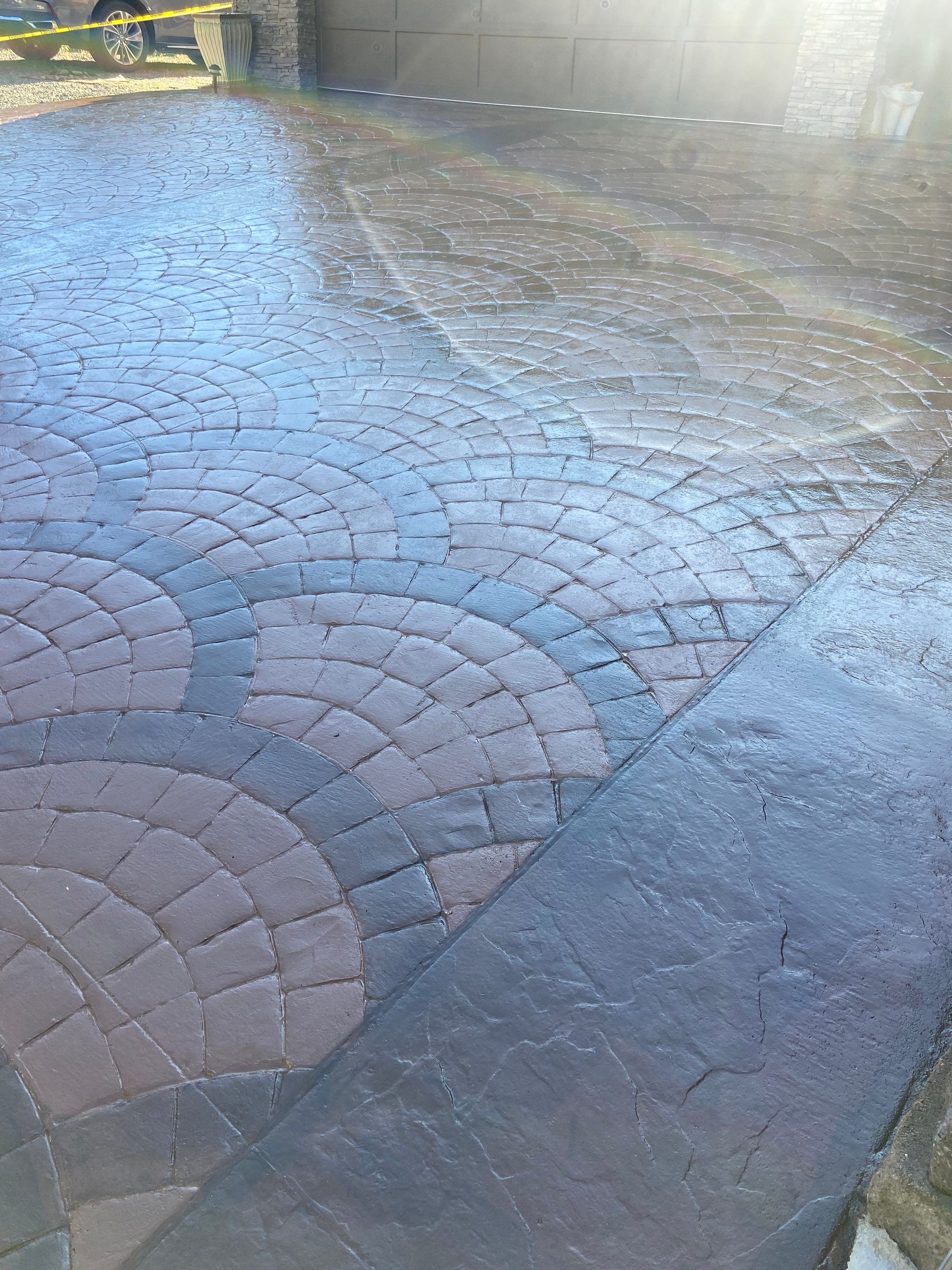 Mehta | Tiled Driveway with Sealer & Retaining Wall  by Jireh Asphalt & Concrete Inc 