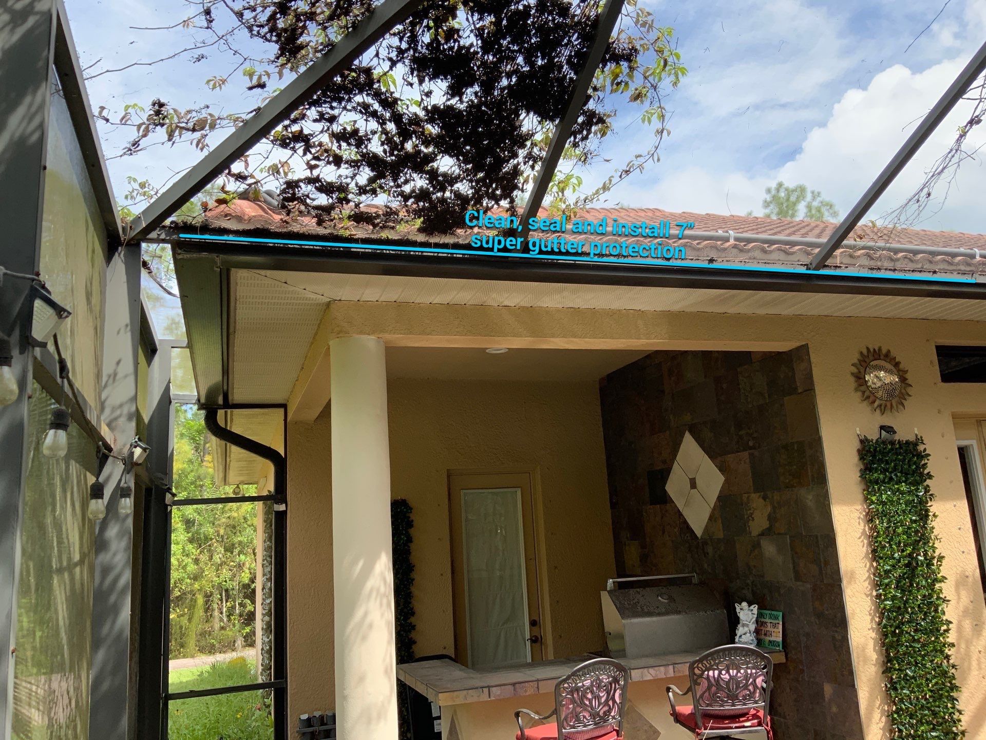 New Splash Guards and 6-Inch seamless Gutters in Naples FL by Gutter Professors