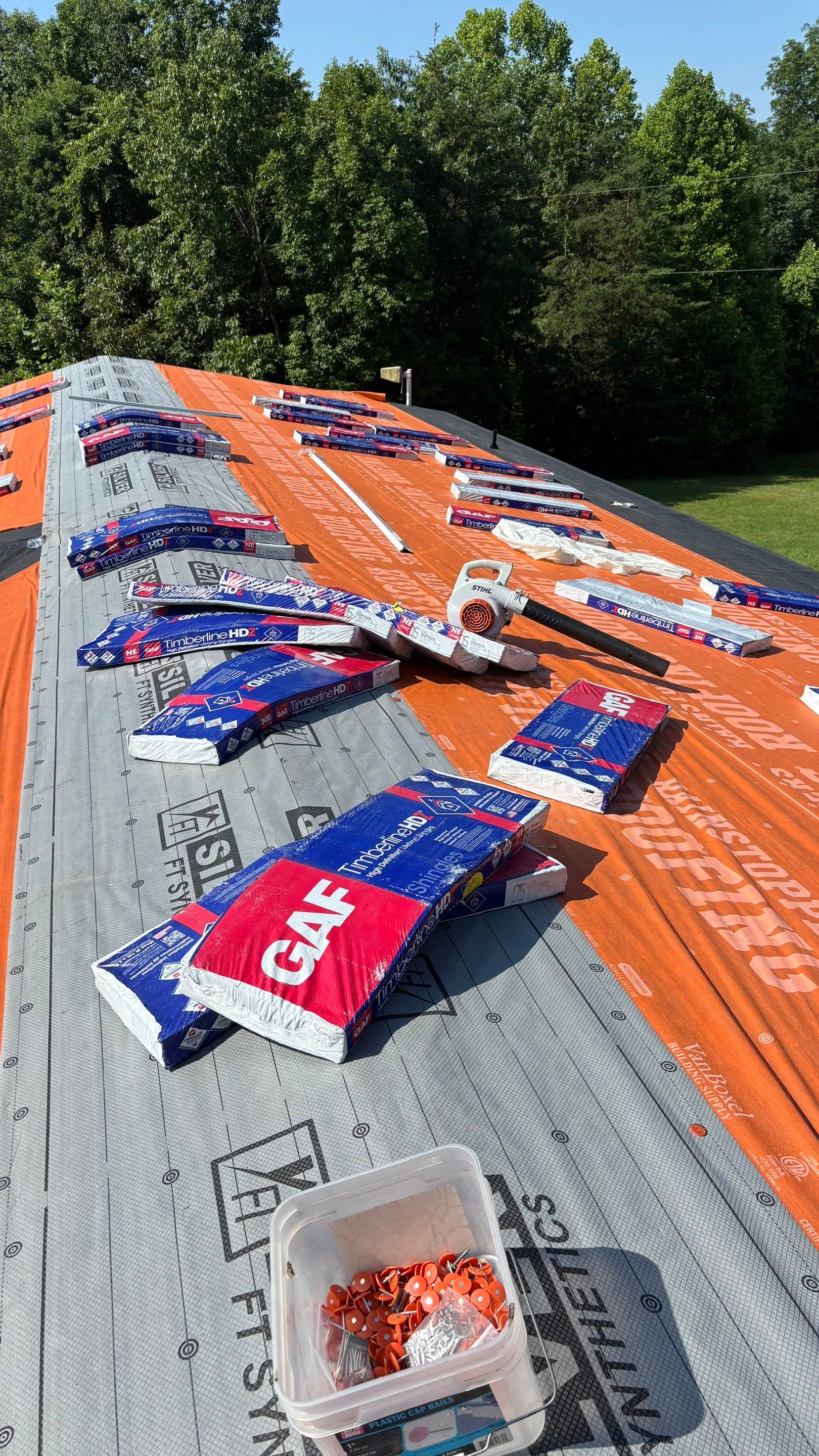 Residential Roofing Installation using GAF Timberline HDZ Barkwood by Rainstoppers Roofing