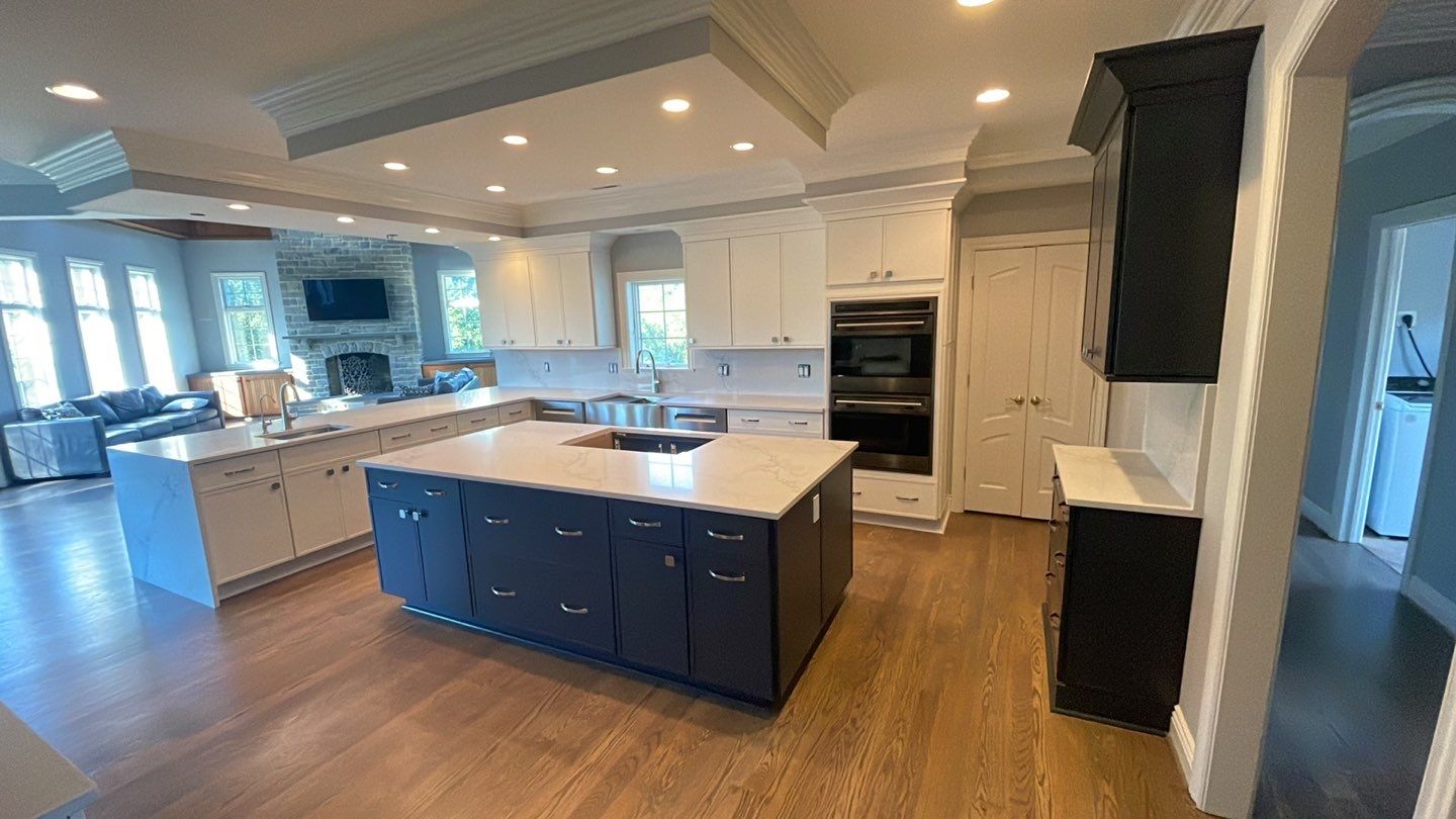 Kitchen Remodel using Fabuwood Luna Dove and Indigo Cabinetry by HomeWerkes Design & Build