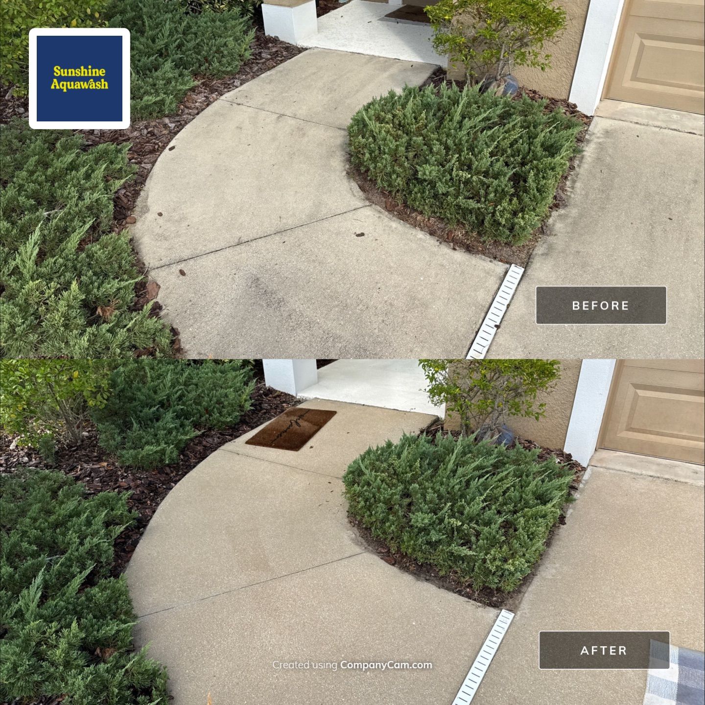 Driveway, Sidewalk & Lanai Cleaning Transformation | Forest Creek Parrish, FL by Sunshine AquaWash