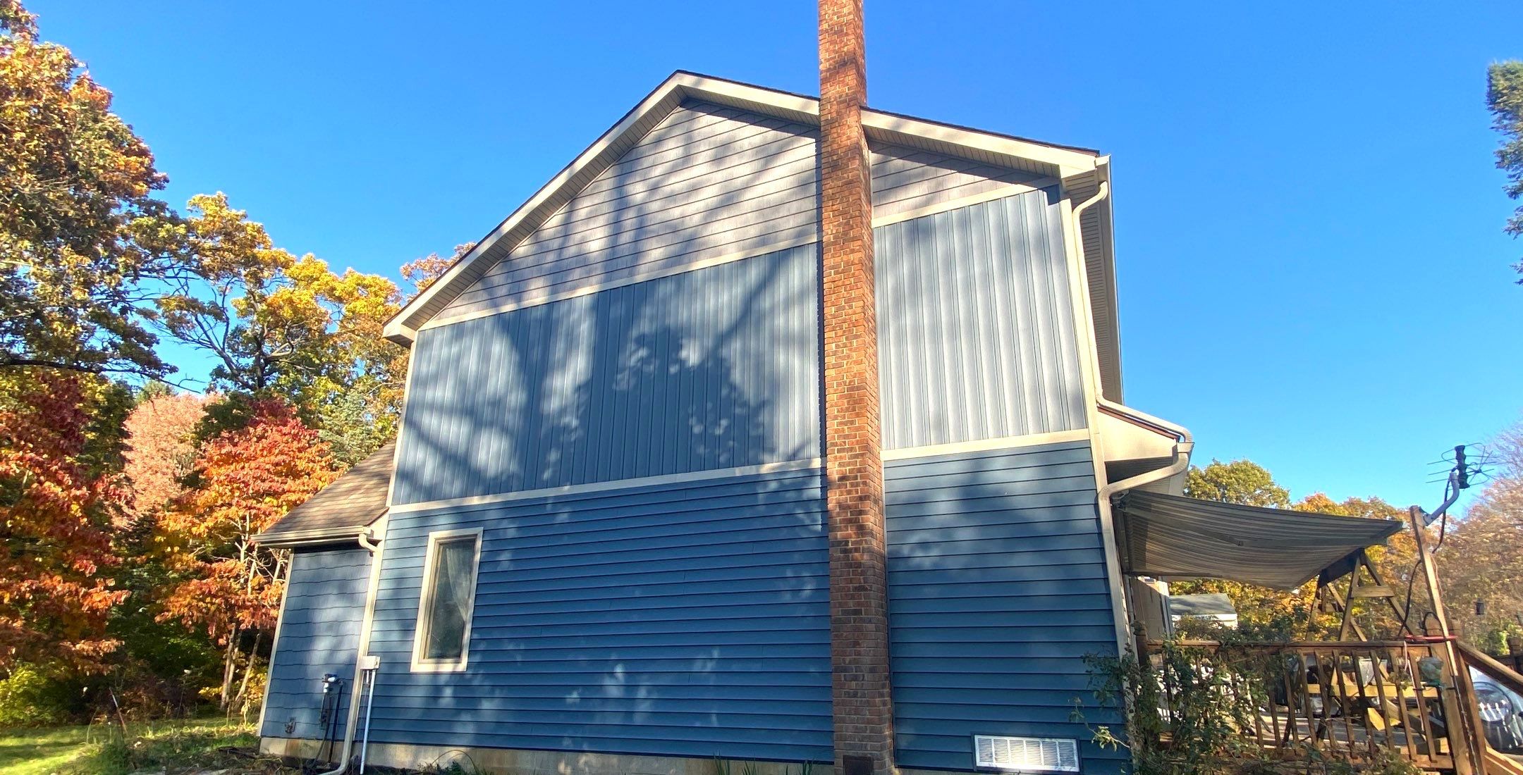 CertainTeed Monogram D5 Pacific Blue + Cedar Impression Shake Driftwood Blend & Pacific Blue + CertainTeed Board & Batten Pacific Blue by 180 Contractors