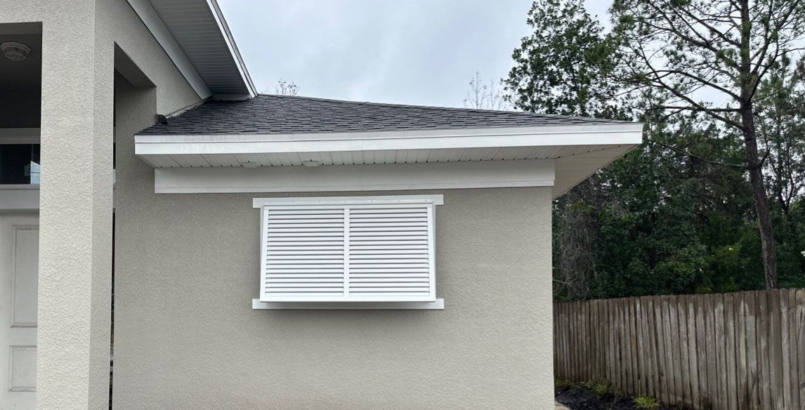 Bahama Shutter in Signal White  by Smart Guard Shutters