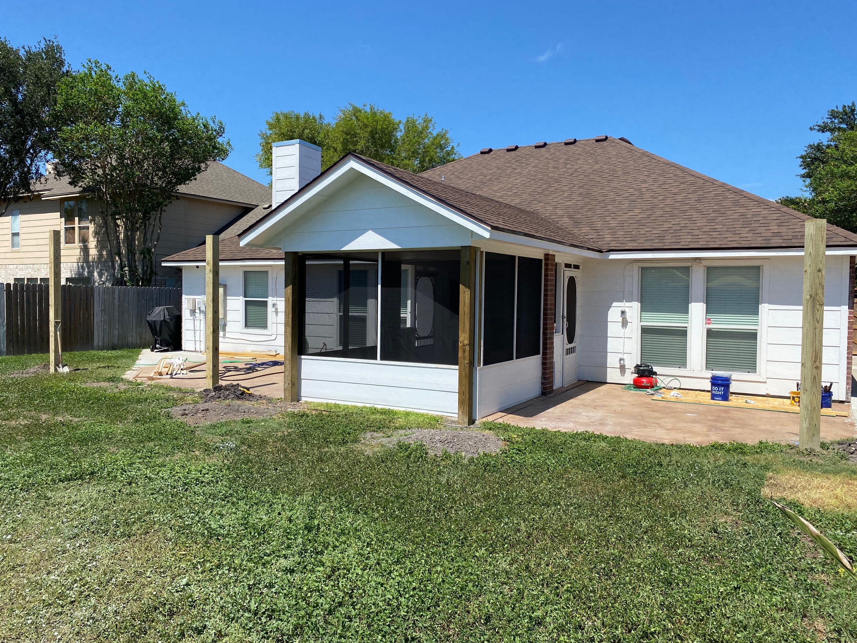 Back Yard Shade by Bayfront Roofing and Construction