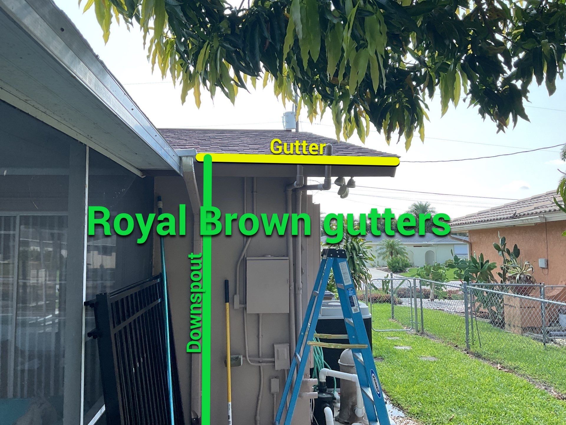 Brown Seamless Gutters using Royal Brown Seamless Gutters in Cape Coral FL by Gutter Professors
