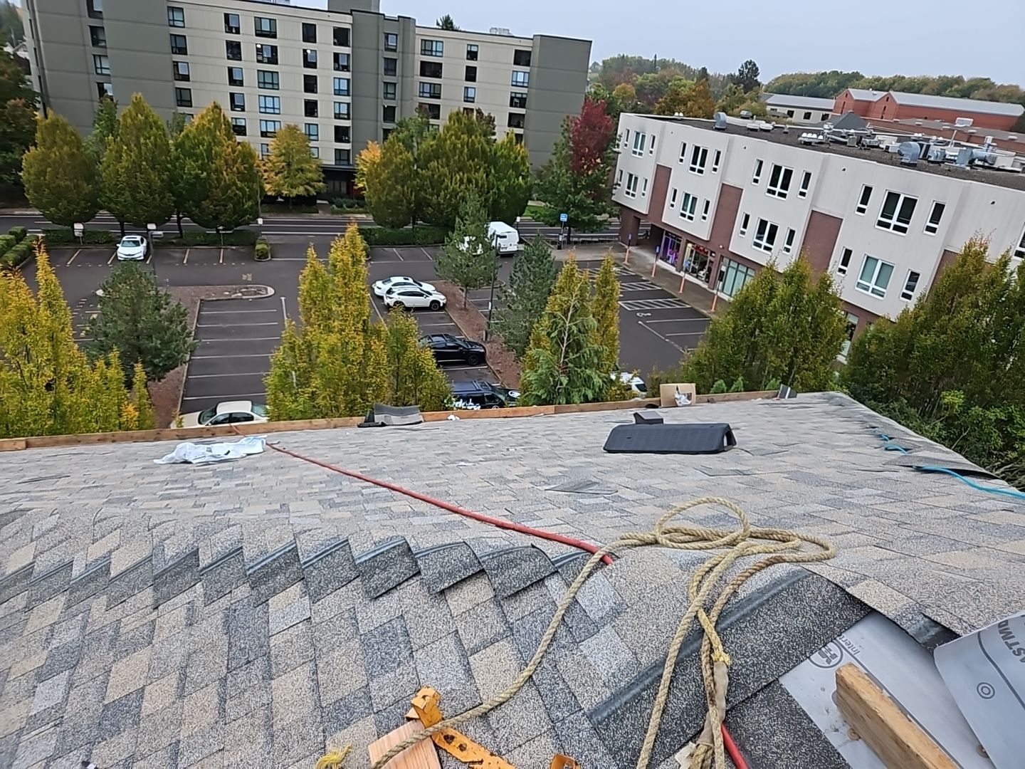 Commercial Roofing Installation using IKO Dynasty (Color: Biscayne) by Orezona Building & Roofing Company, Inc.