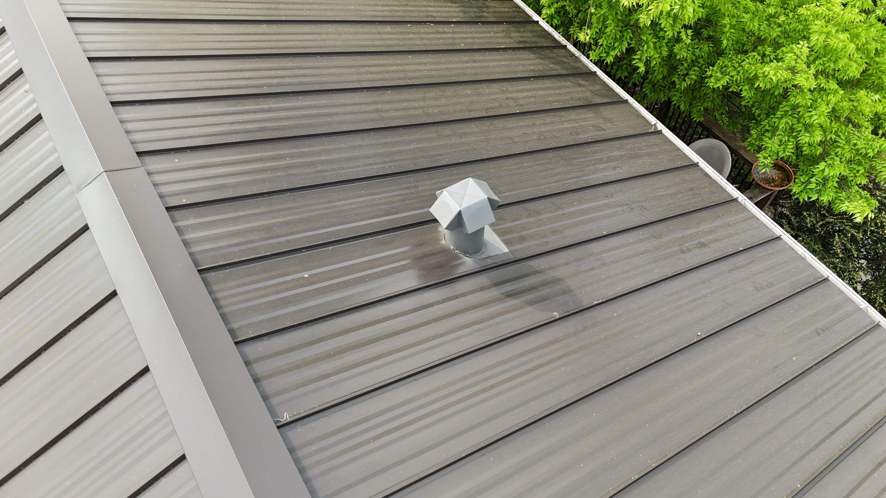 Dark Bronze - L&A Standing Seam with Striations by RoofsOnly.com