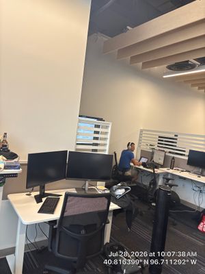 Modern Commercial Office Workstation and Acoustic Ceiling Installation