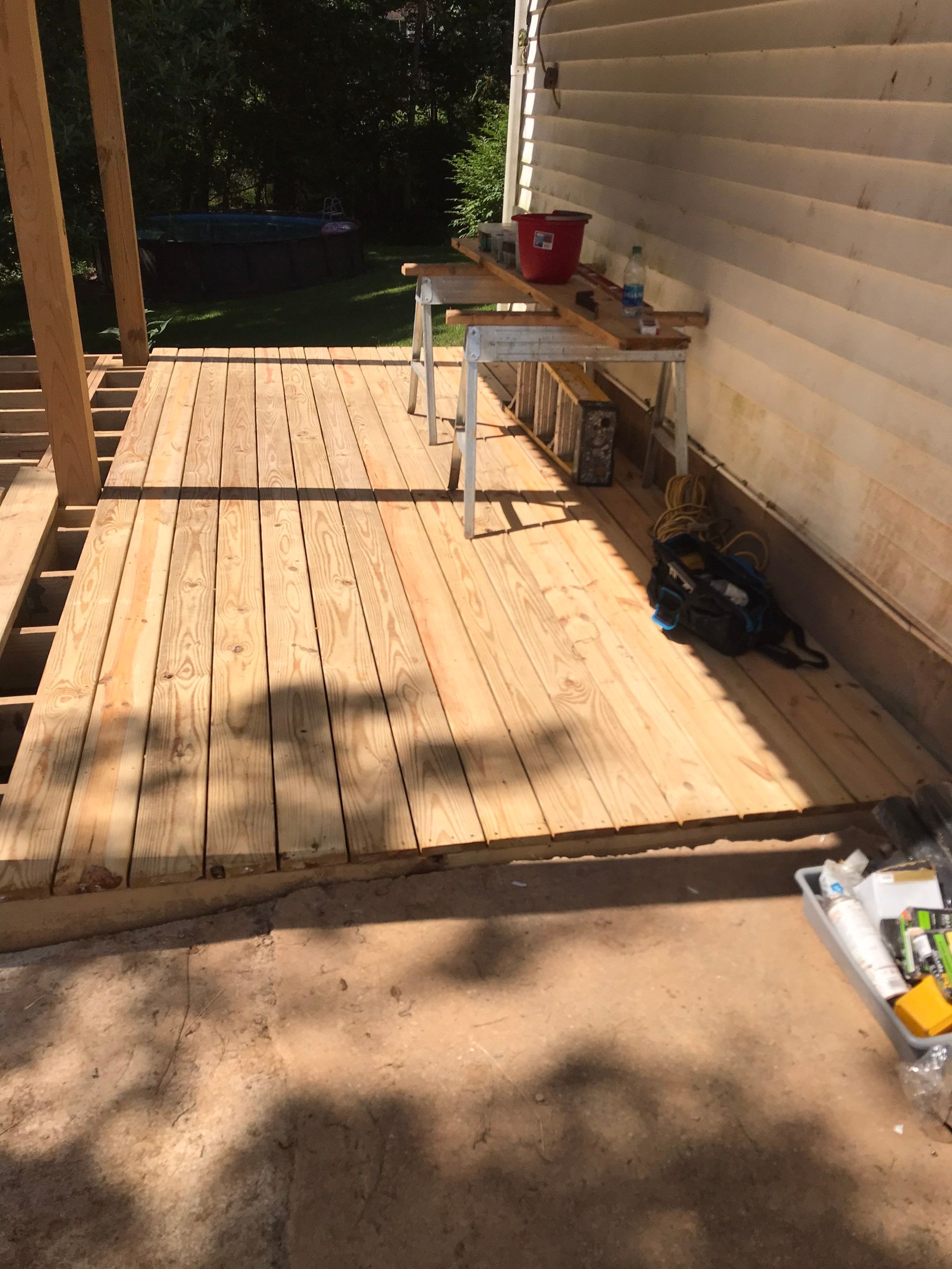 Deck Installation using Pressure Treated Lumber by Secure Construction Company Inc