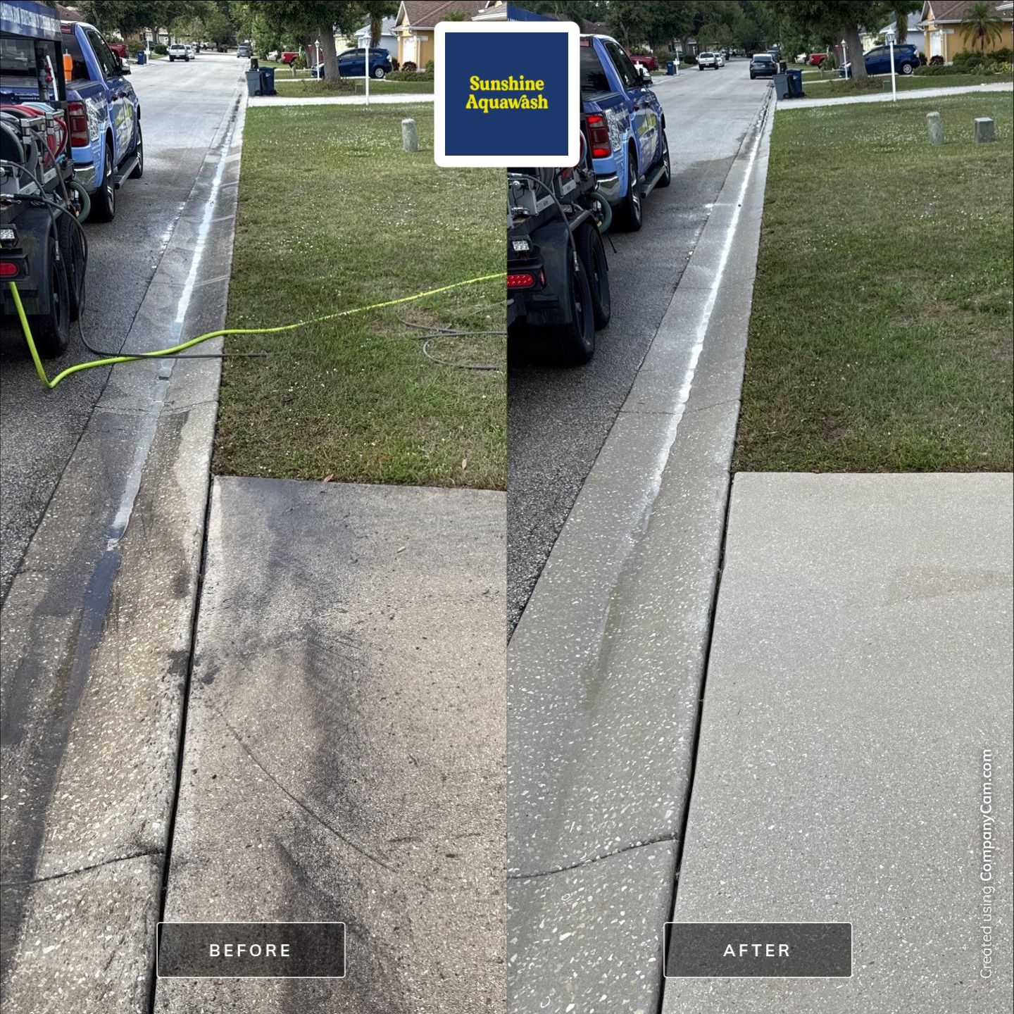 Concrete Driveway Cleaning in Arbor Creek Community – Palmetto, FL by Sunshine AquaWash