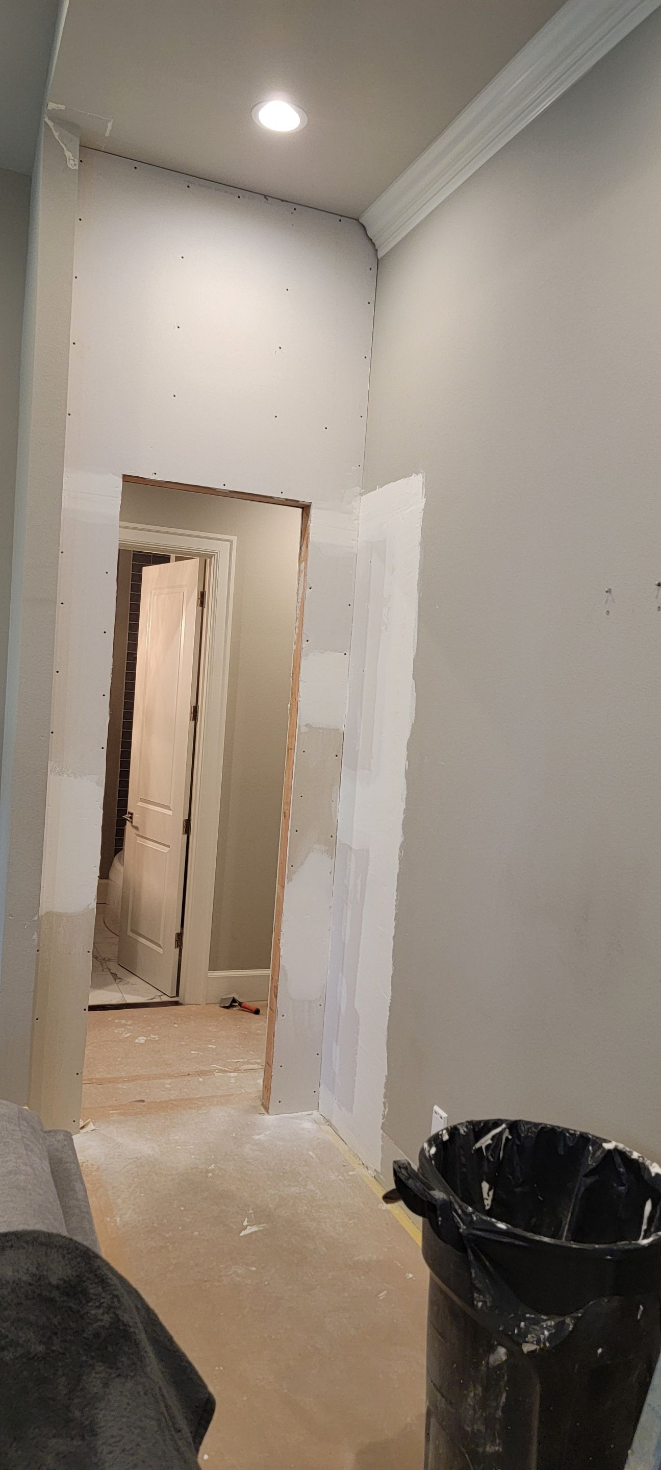 Closet transformation to coffee nook with custom shelves and LED lighting. by Crm Services Llc