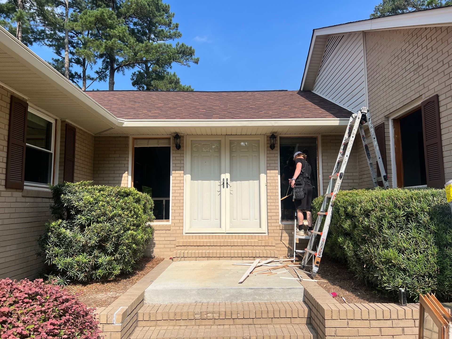 White Vinyl Single-Hung Window Installation for Aiken Brick Home by WindowMax