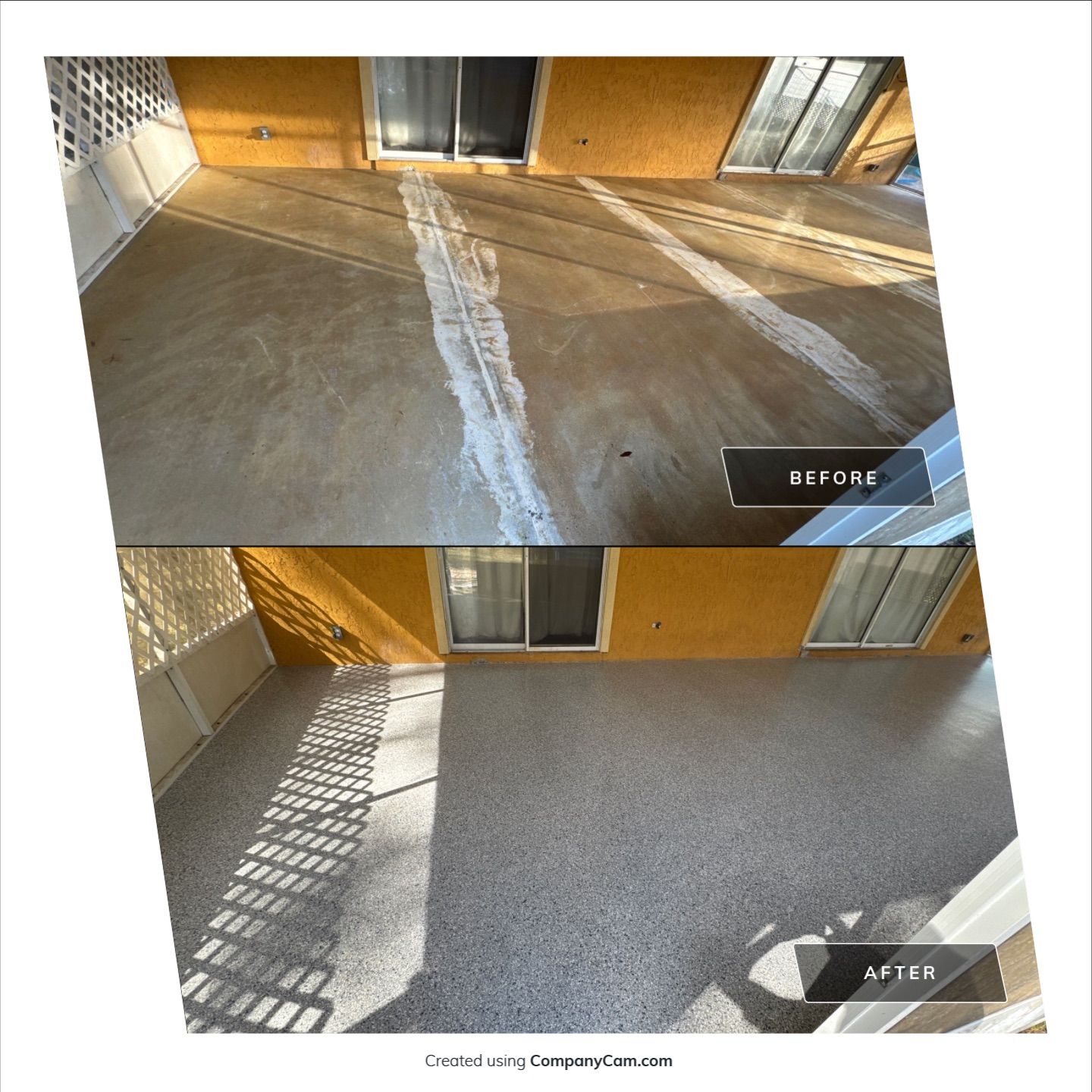 Patio in Tidal Wave by Cross Creek Concrete Coatings