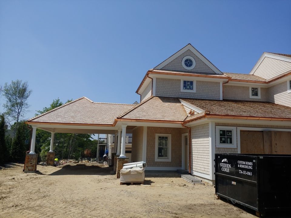 Gutter Installation using 6" Half Round Copper Gutter in East Sandwich, MA by Gutter Pro Enterprises