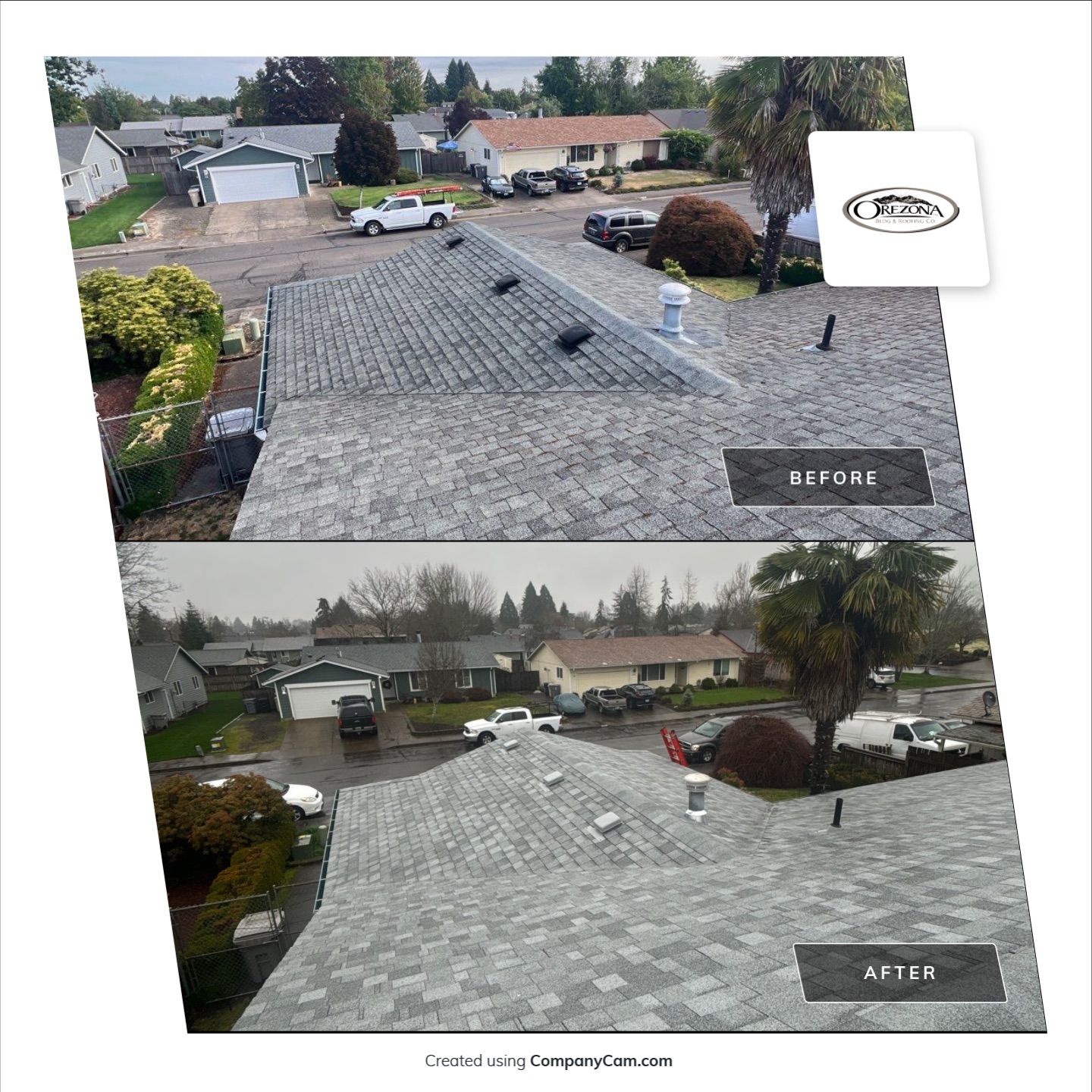 Residential Roofing Installation using IKO Dynasty (Color: Frostone Grey) by Orezona Building & Roofing Company, Inc.