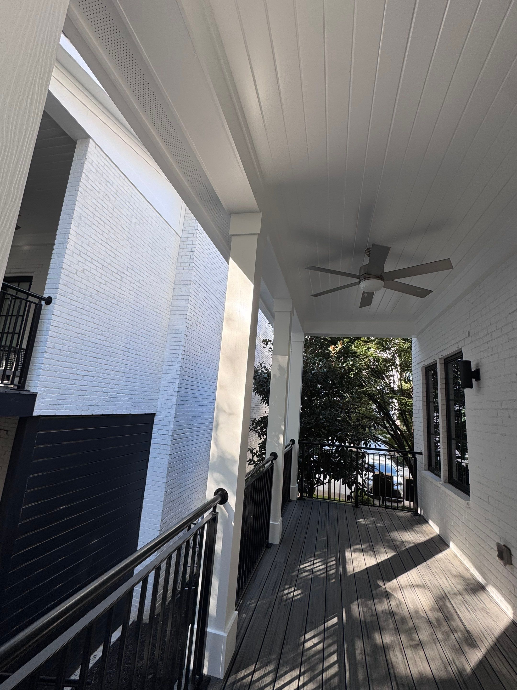 White Masonry Painting and Porch Refinishing in Atlanta by PGP Surface Solutions, LLC