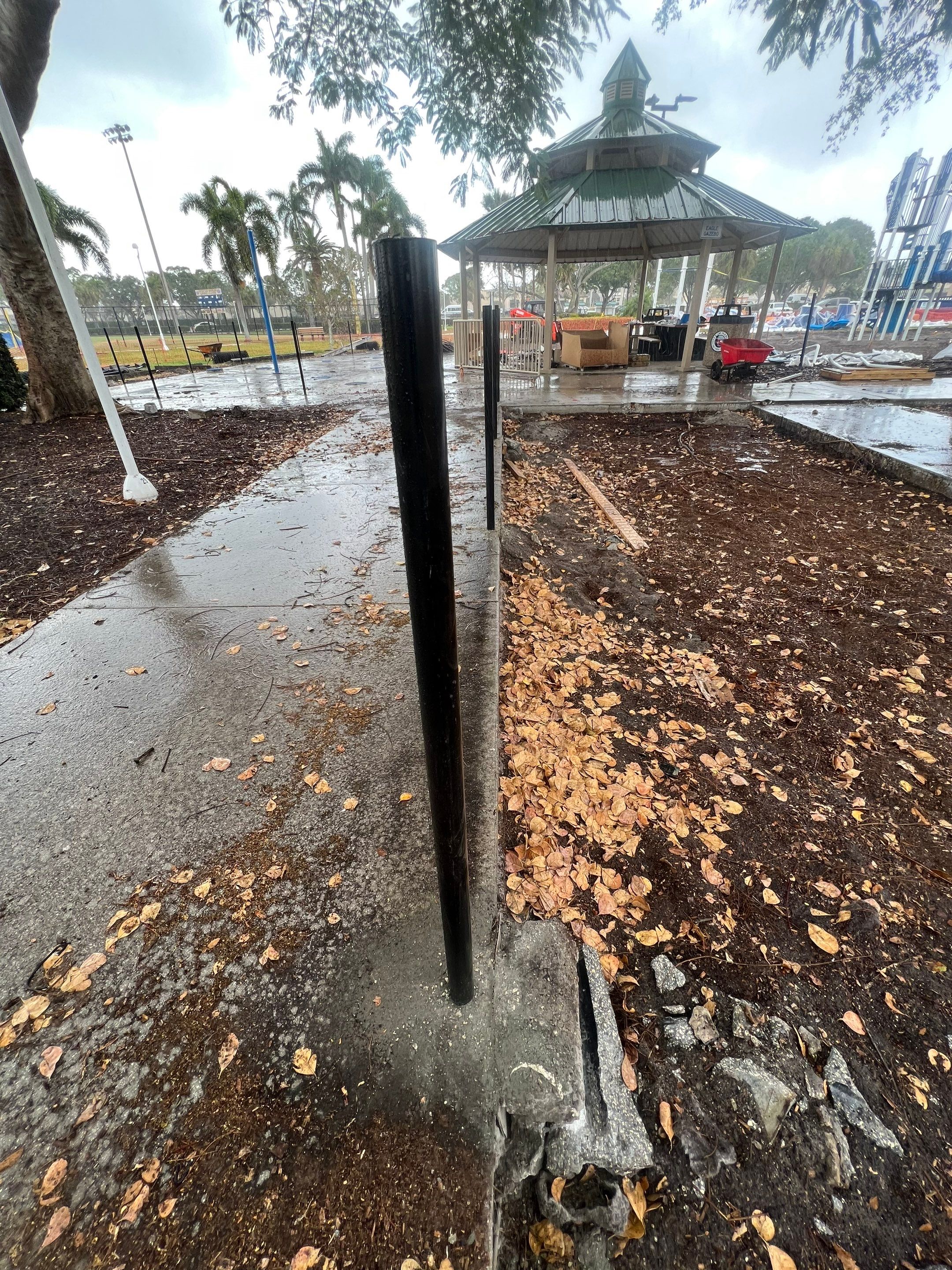 Vinyl Coated Chain-link fence for the City of Naples around Fleischmann Park Playground.  by Asap fence and gates, LLC