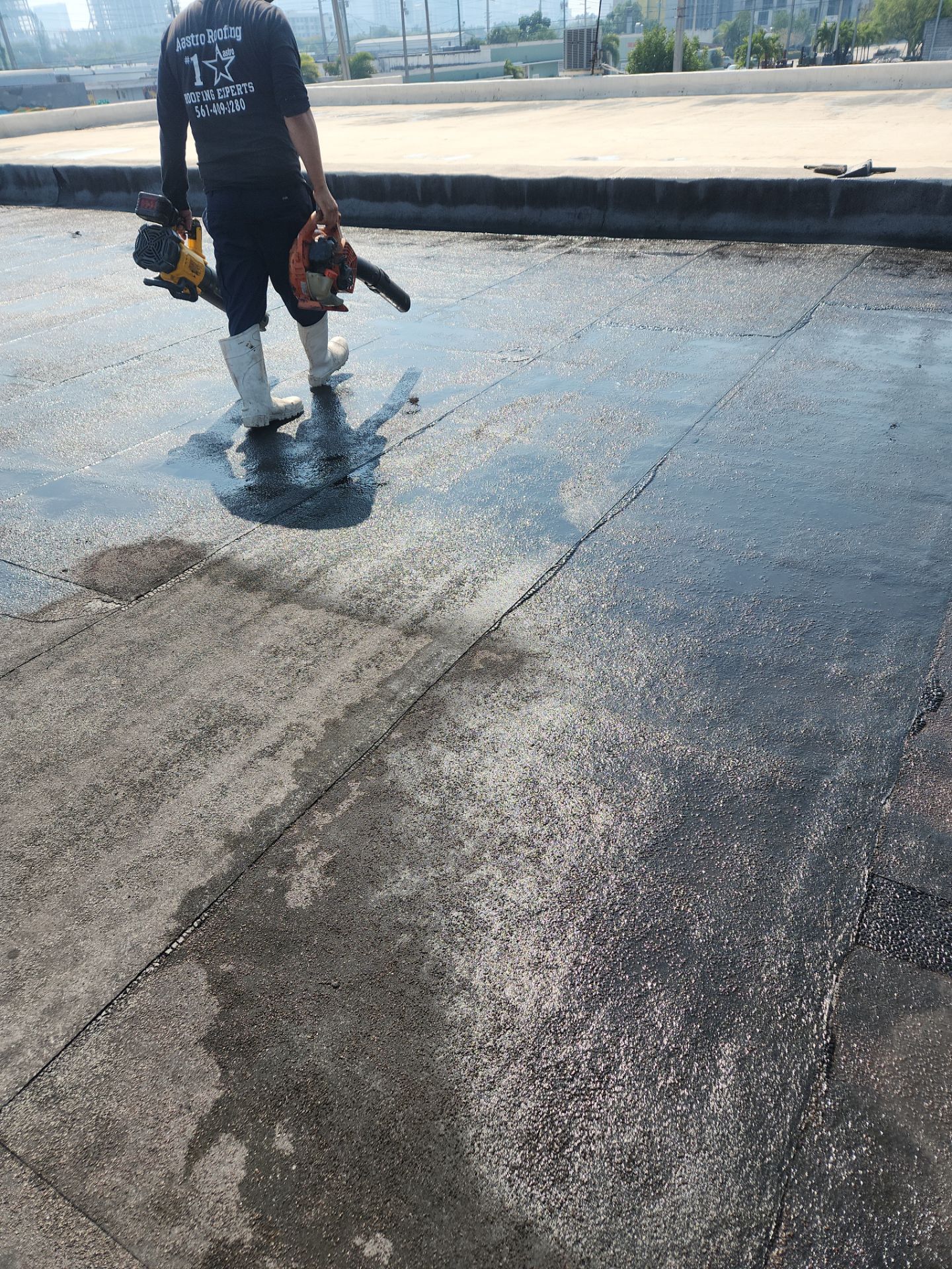 Flat Roof Repair on Commercial building in Fort Lauderdale by Aastro Roofing