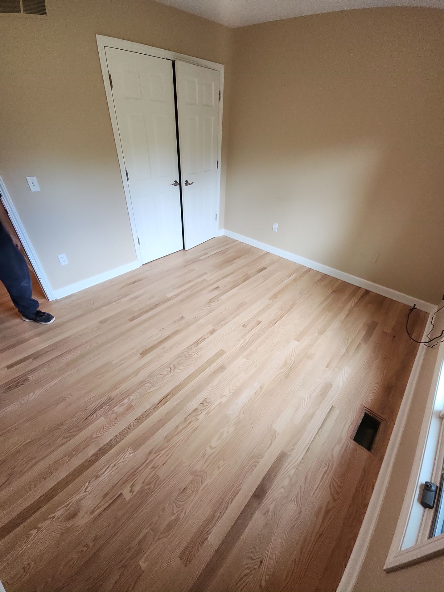 New Red Oak Natural bedroom and hall  by Ann Arbor Hardwoods 