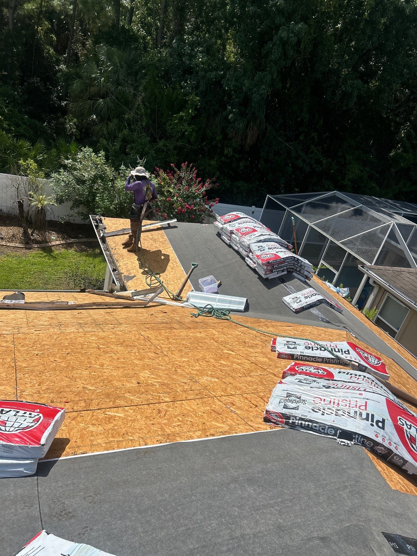 Complete Residential Roof Replacement in Port Orange Featuring Burnt Hickory Shingles by Pinnacle Roofing Group