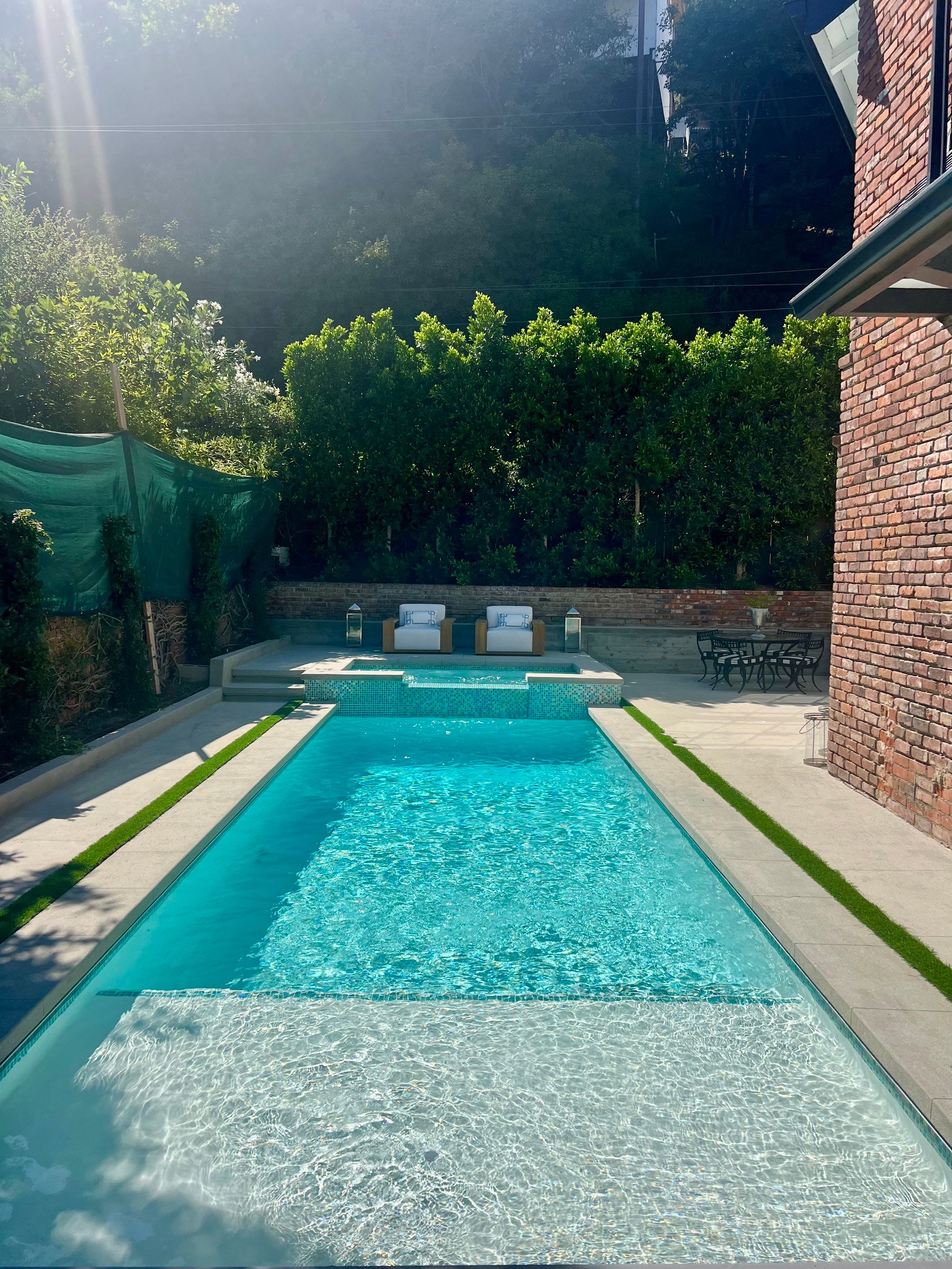 New Pool & Spa With Concrete Deck Work & Fire Place  by Lax Home Inc 