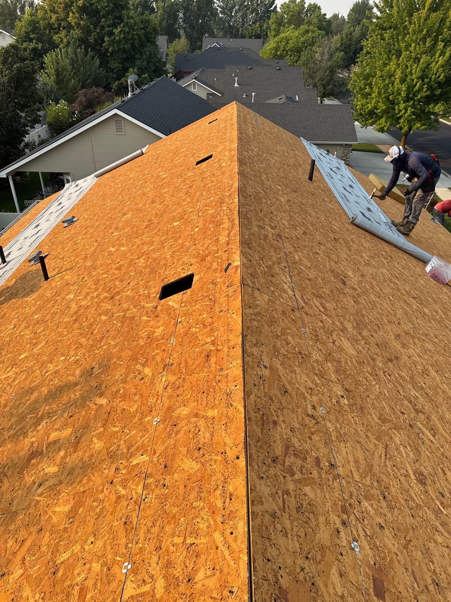 Meridian Residential Roof Replacement Using Dark Gray Architectural Shingles by Olive Roofing