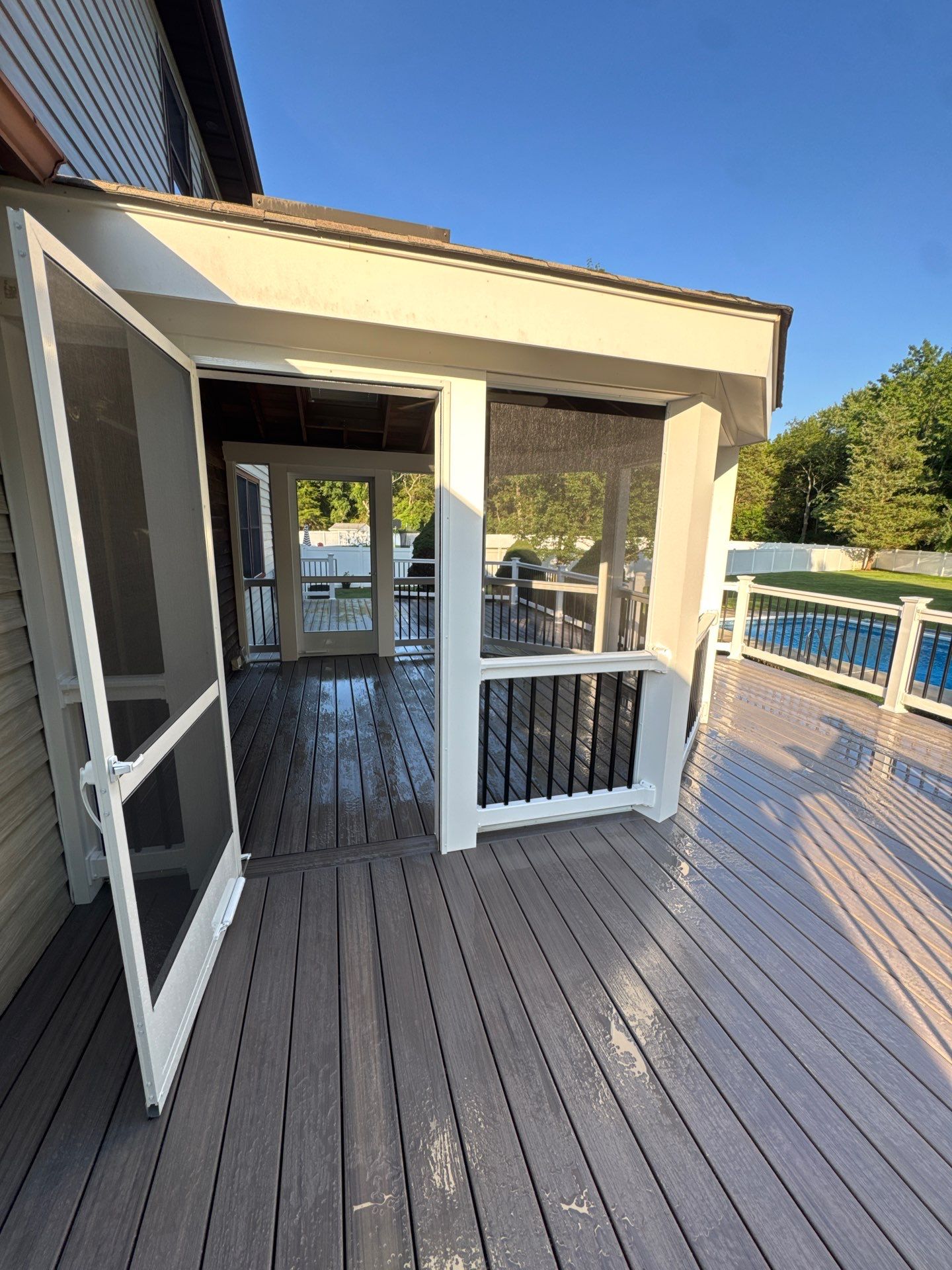 Deck Resurface and screen room remodel in Freehold Township by deck guardian