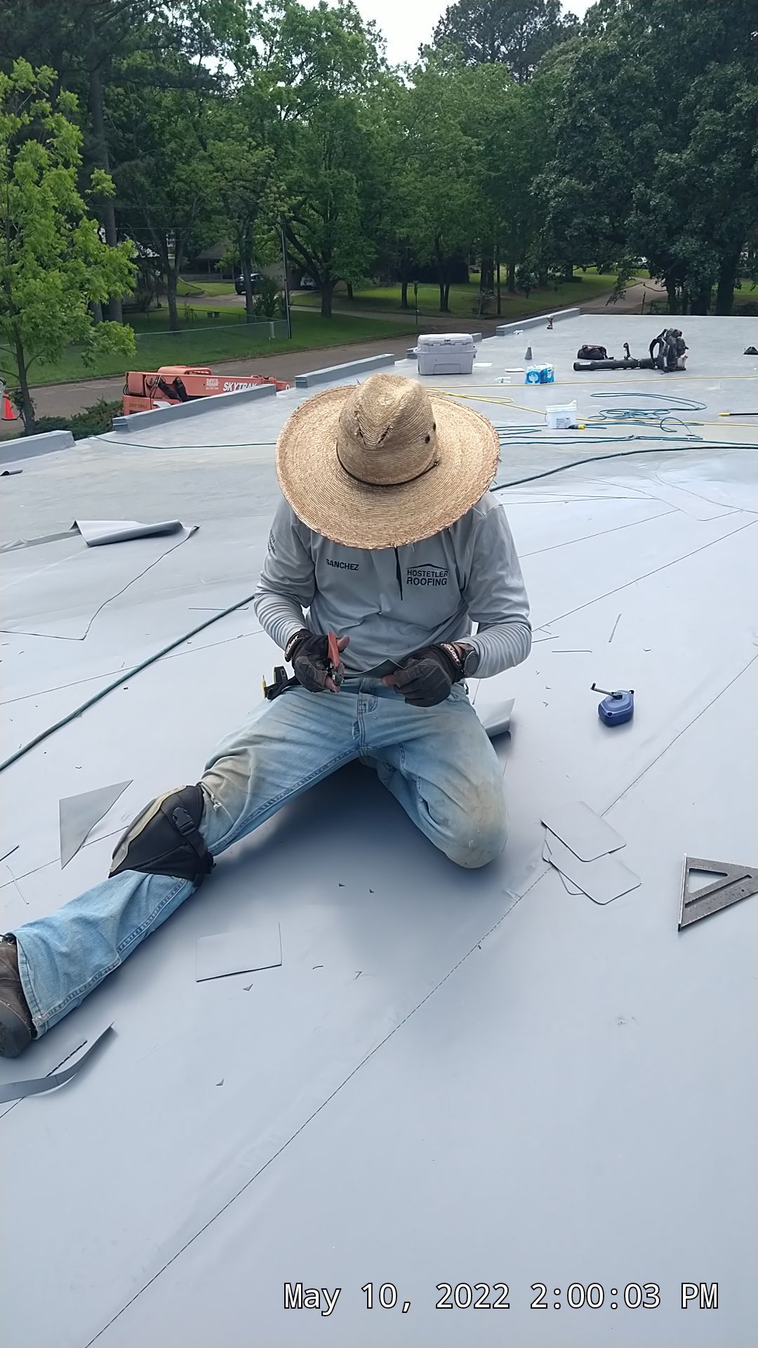 Commercial Roofing Installation using 50 mil PVC by Hostetler Roofing