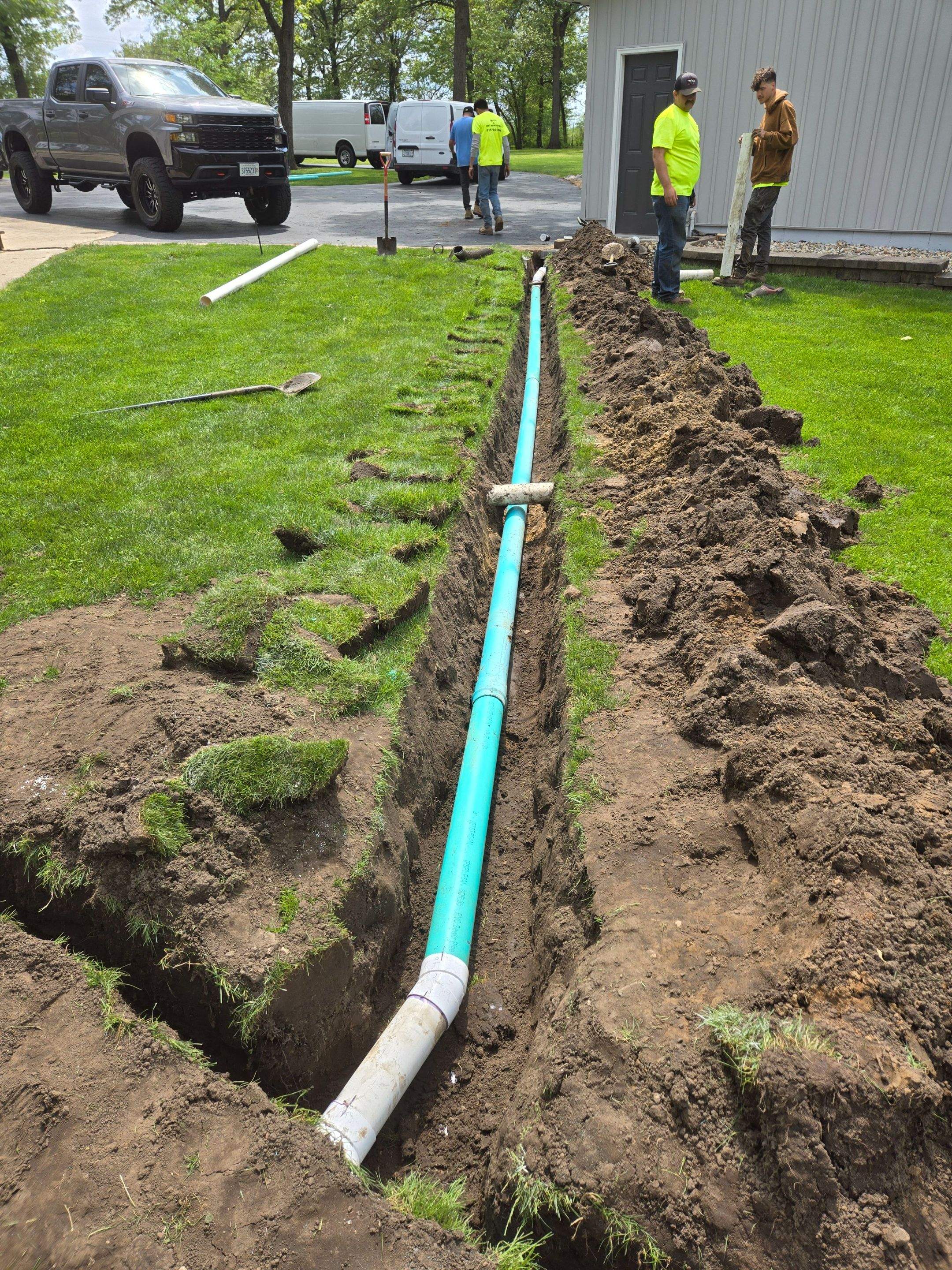 Installation of 4" Drainage Tile/ Lift Station Installation and Pit Boss Pro + Pump Combo by Allied Water Services