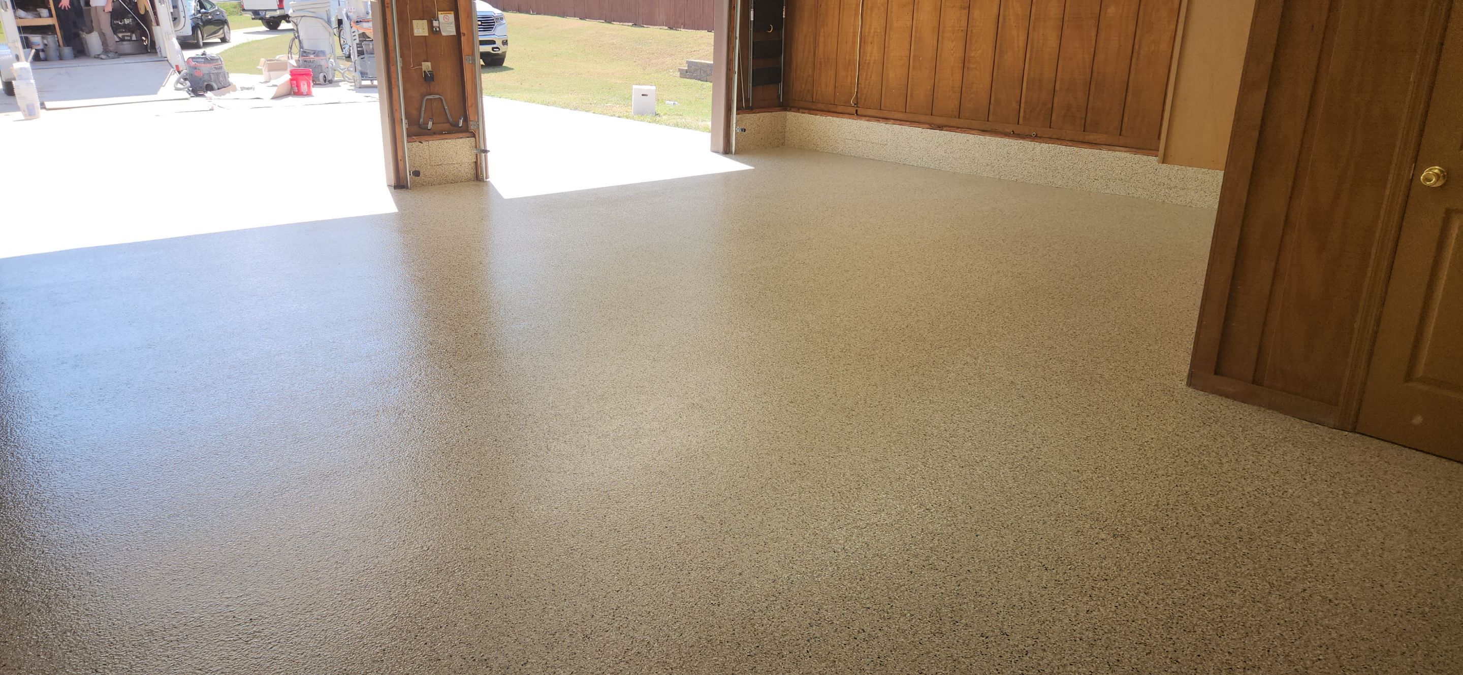 Garage and Driveway Makeover Using Desert Flake by Elite Floor Solutions
