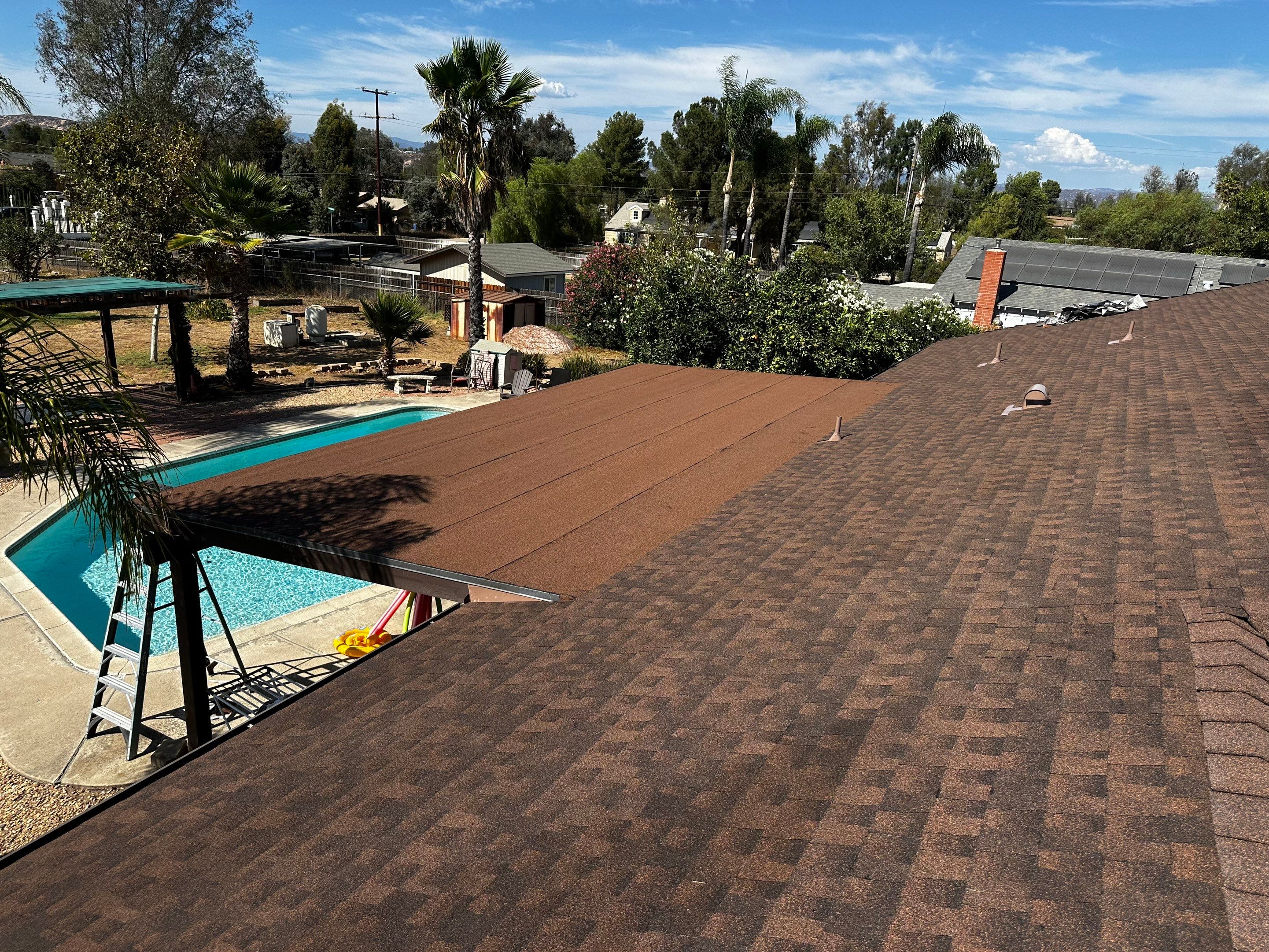 GAF Timberline Asphalt Shingle Roof Replacement in Ramona by Reliable Roofing San Diego Inc.