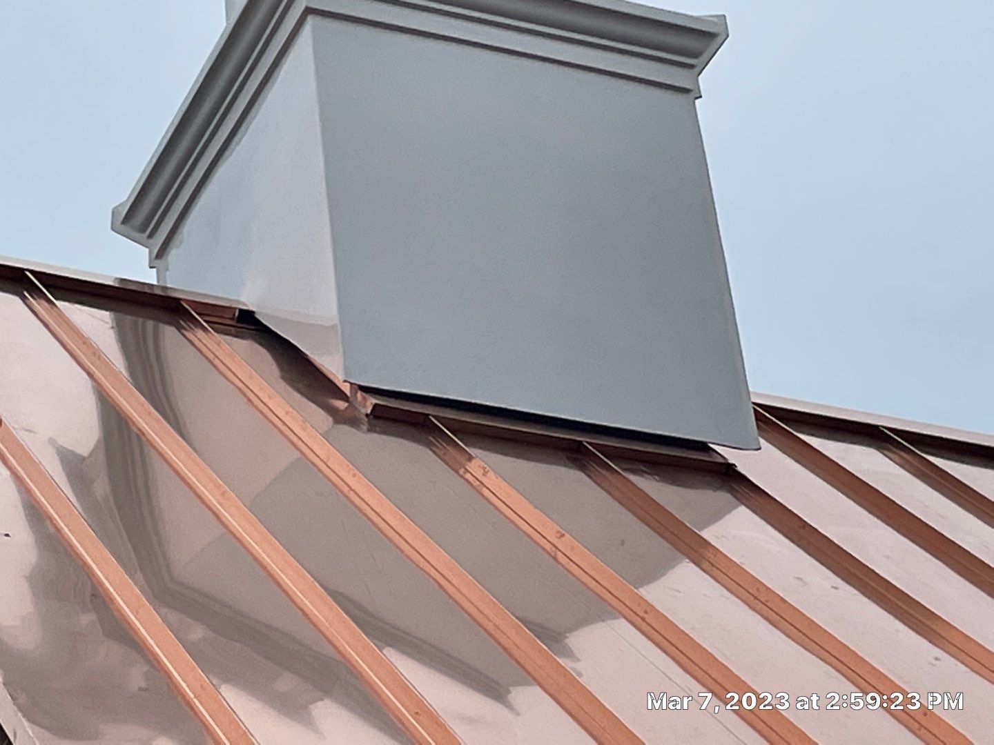 Custom Copper Standing Seam Roofing System  by Springtree Restoration 