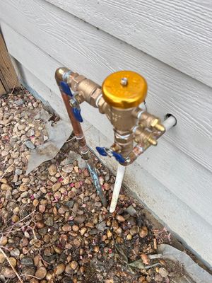 Plumbing Installation using Backflow Preventer for Sprinkler system