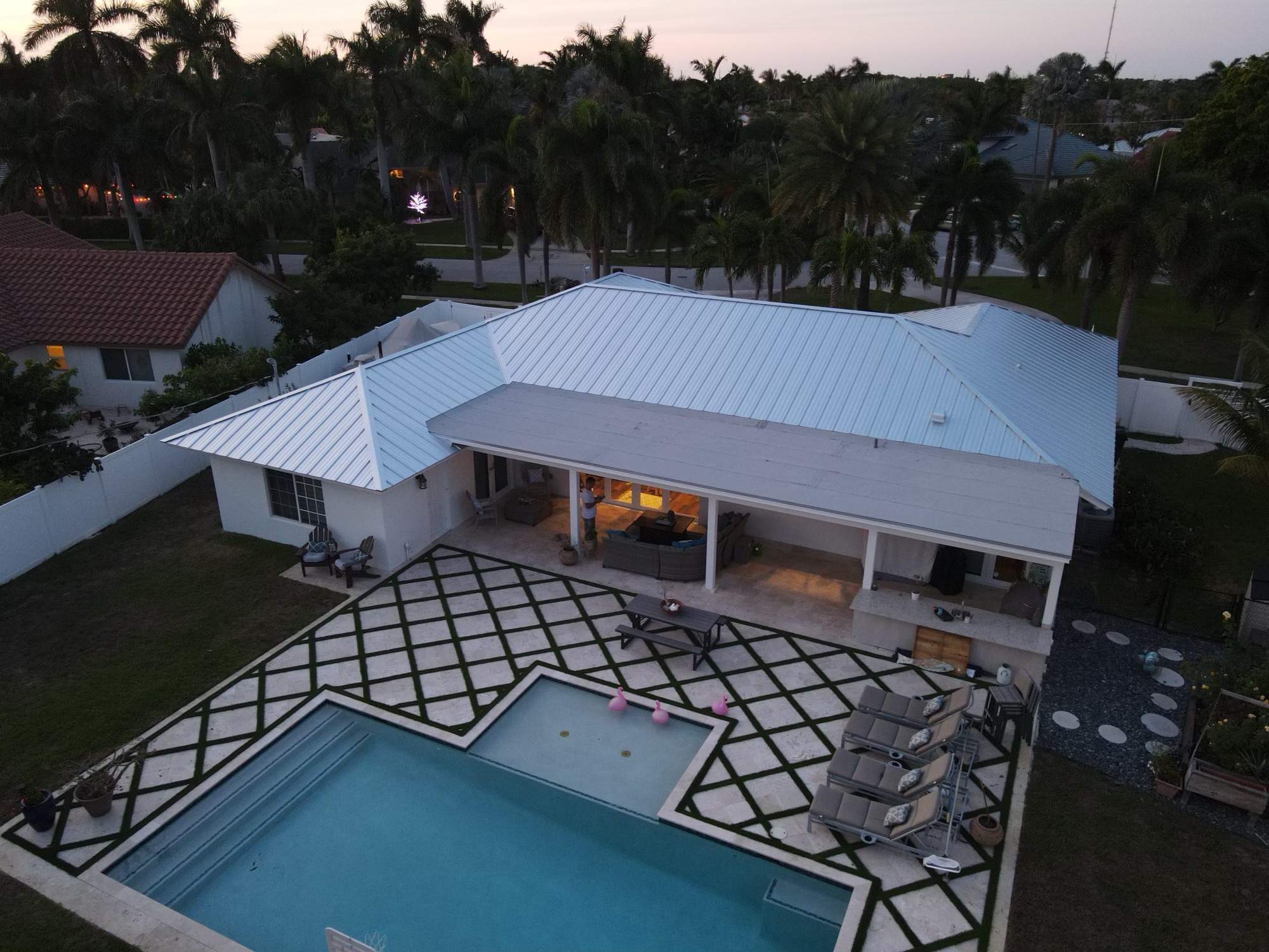 Residential Roofing Installation using 1" Nail strip metal roof by BLUES BROTHERS CONSTRUCTION CORP