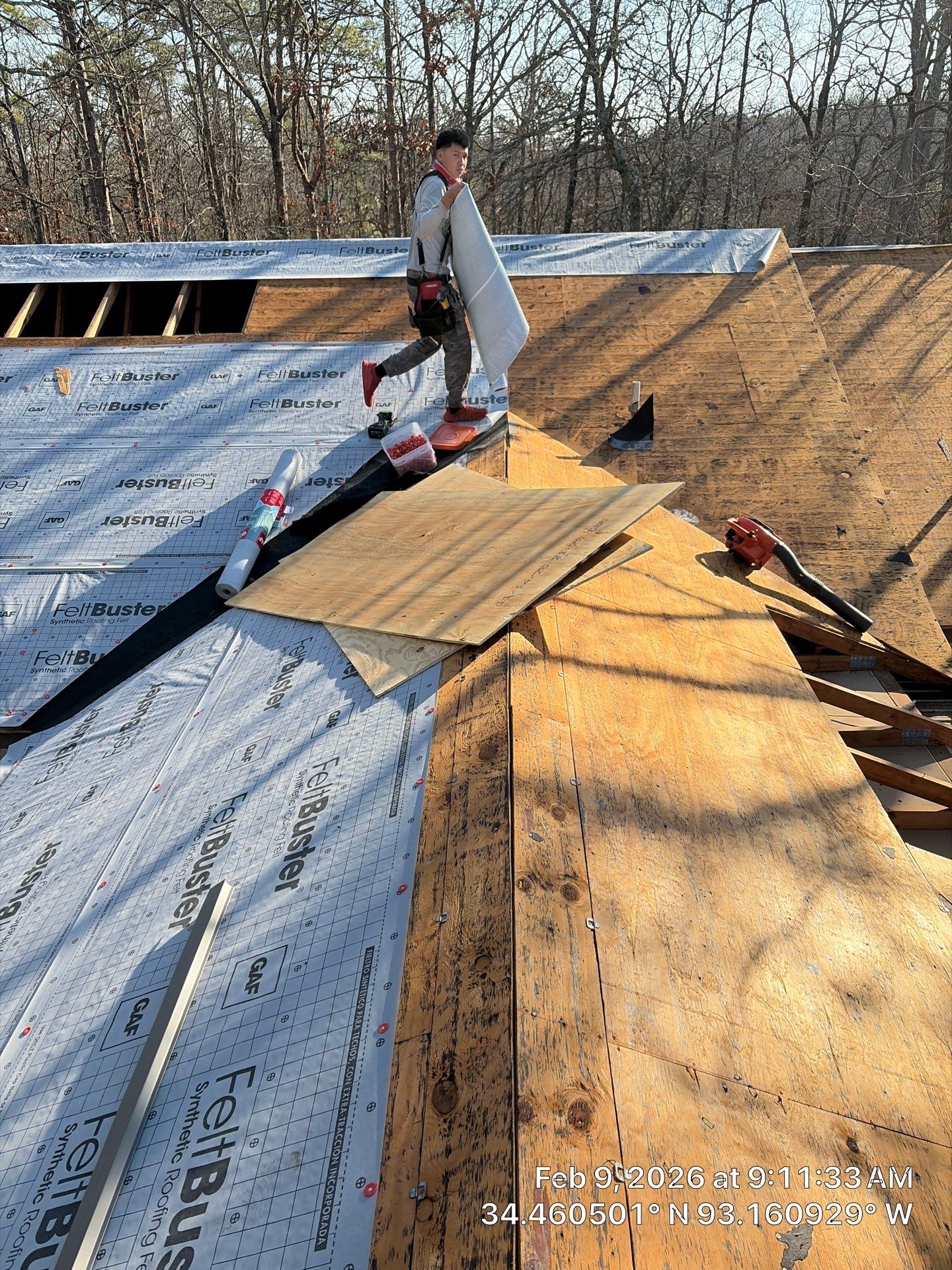 GAF Timberline HDZ Architectural Shingle Roof Replacement in Hot Springs by Temple Roofing and Exteriors