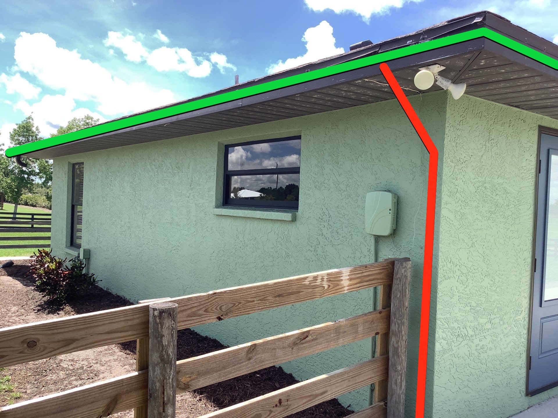 Musket brown downspouts with 6-inch K-Style gutter installation in Myakka City, FL by Gutter Professors