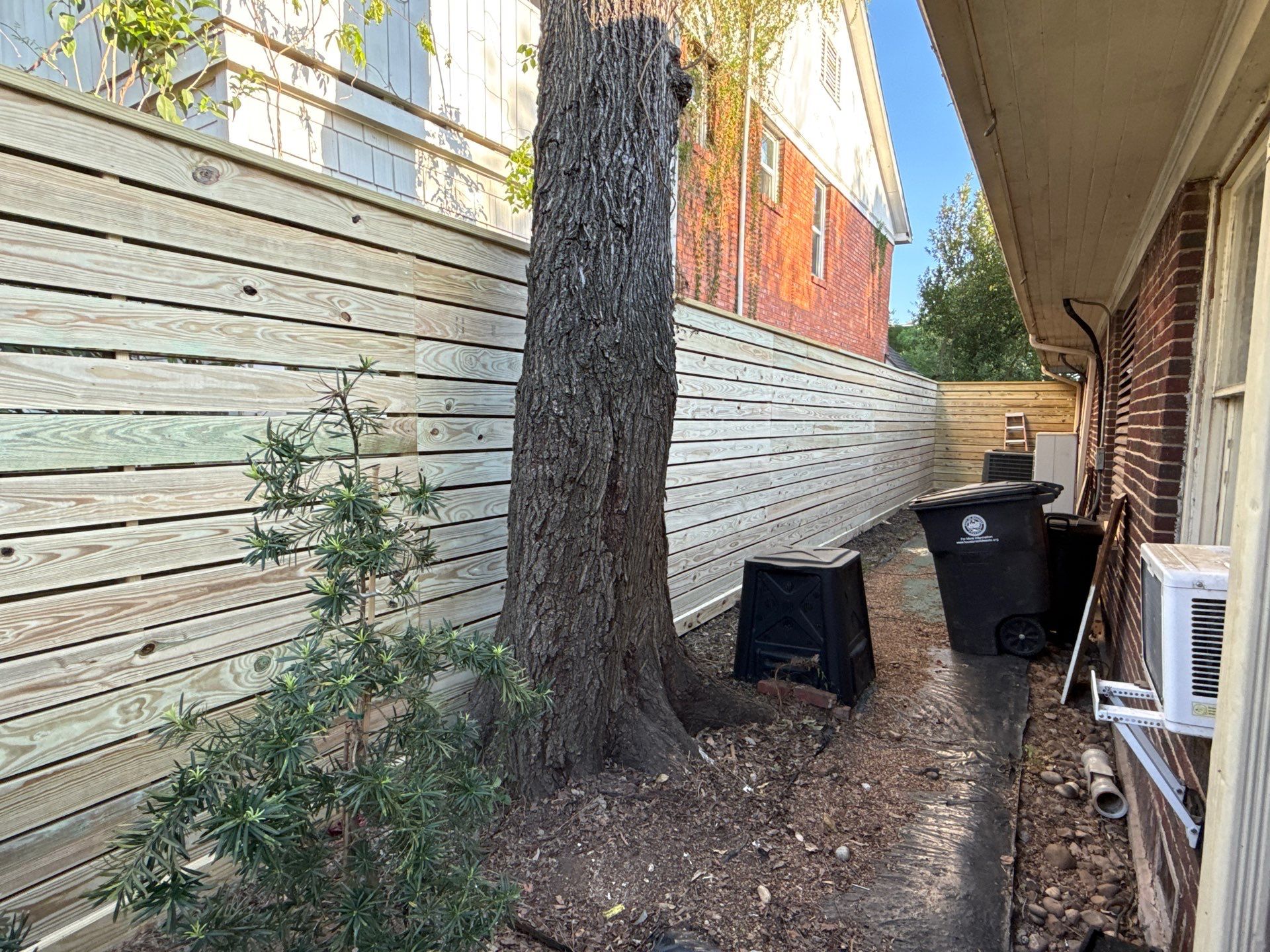 Modern Treated Pine Horizontal Fence by Tim's Fences