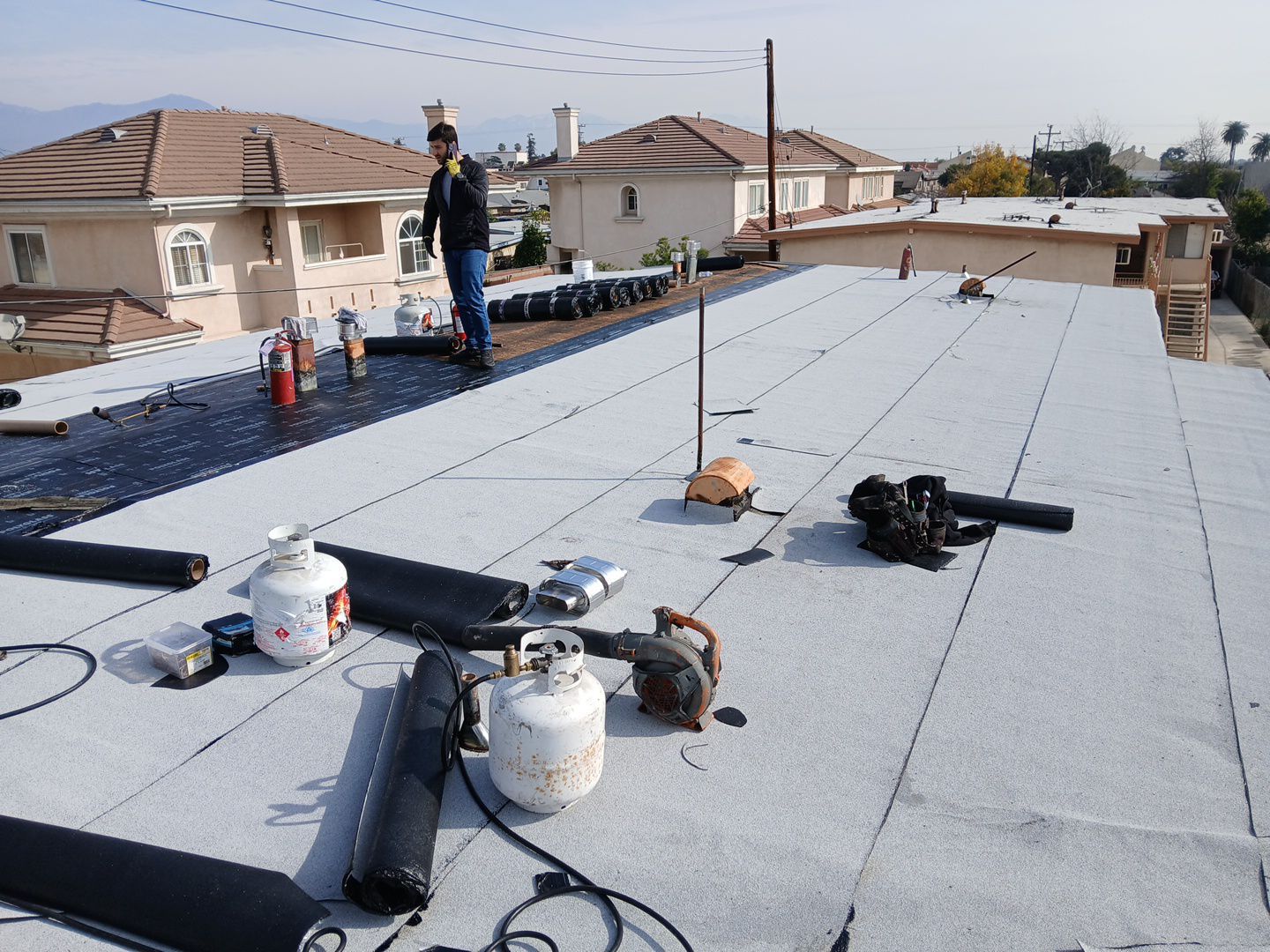 Commercial Roofing Installation using CertainTeed GTA Modified Bitumen System by Hull Brothers Roofing