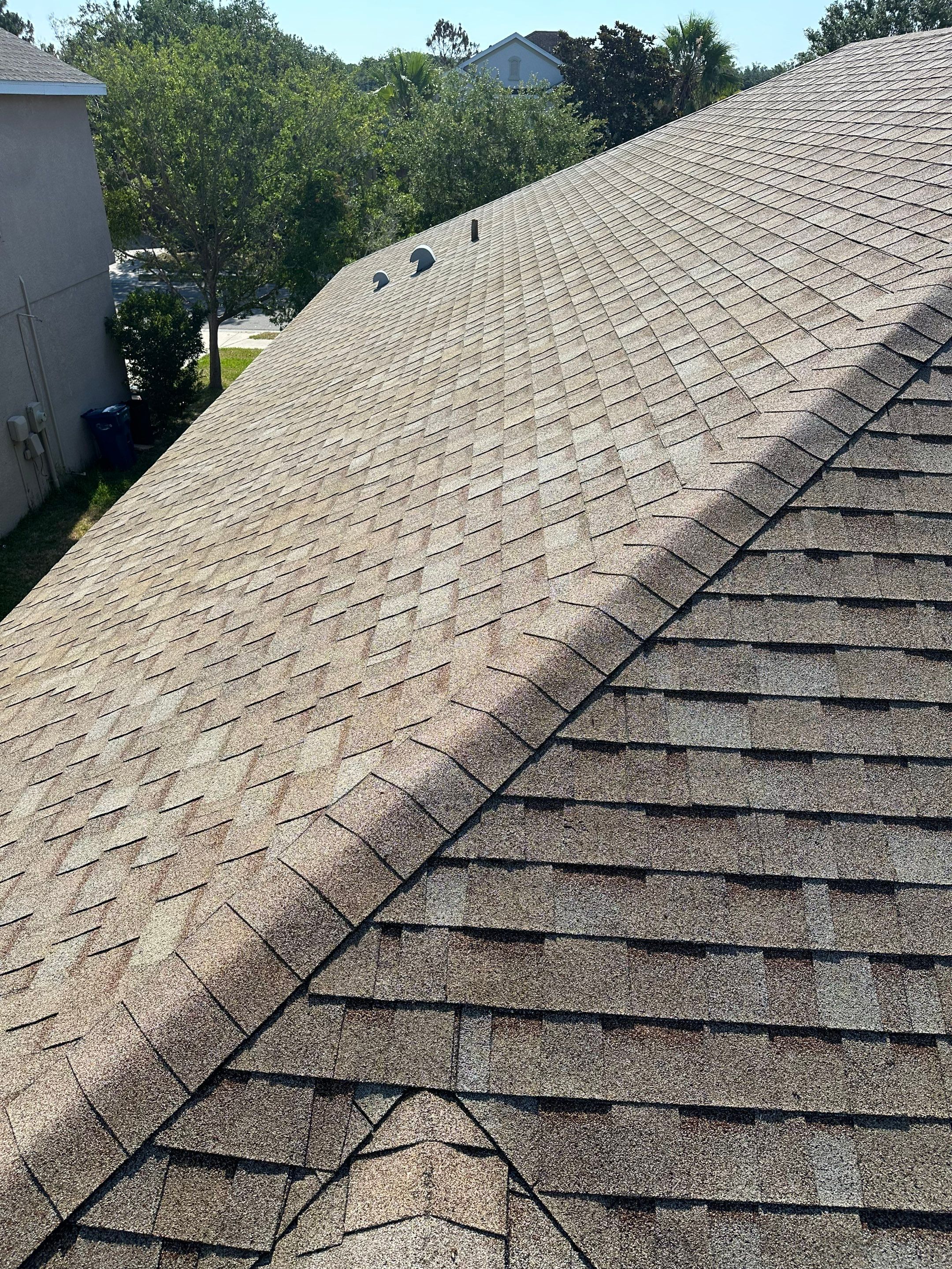 Asphalt Shingle Roof Soft Wash Cleaning & Concrete Pressure Washing in CopperStone Community, Parrish, FL by Sunshine AquaWash