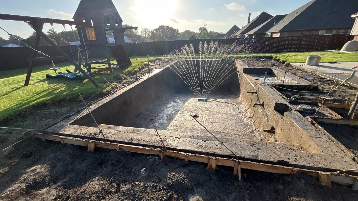 Custom In-Ground Rectangular Pool Installation in Wylie by Hobert Pools