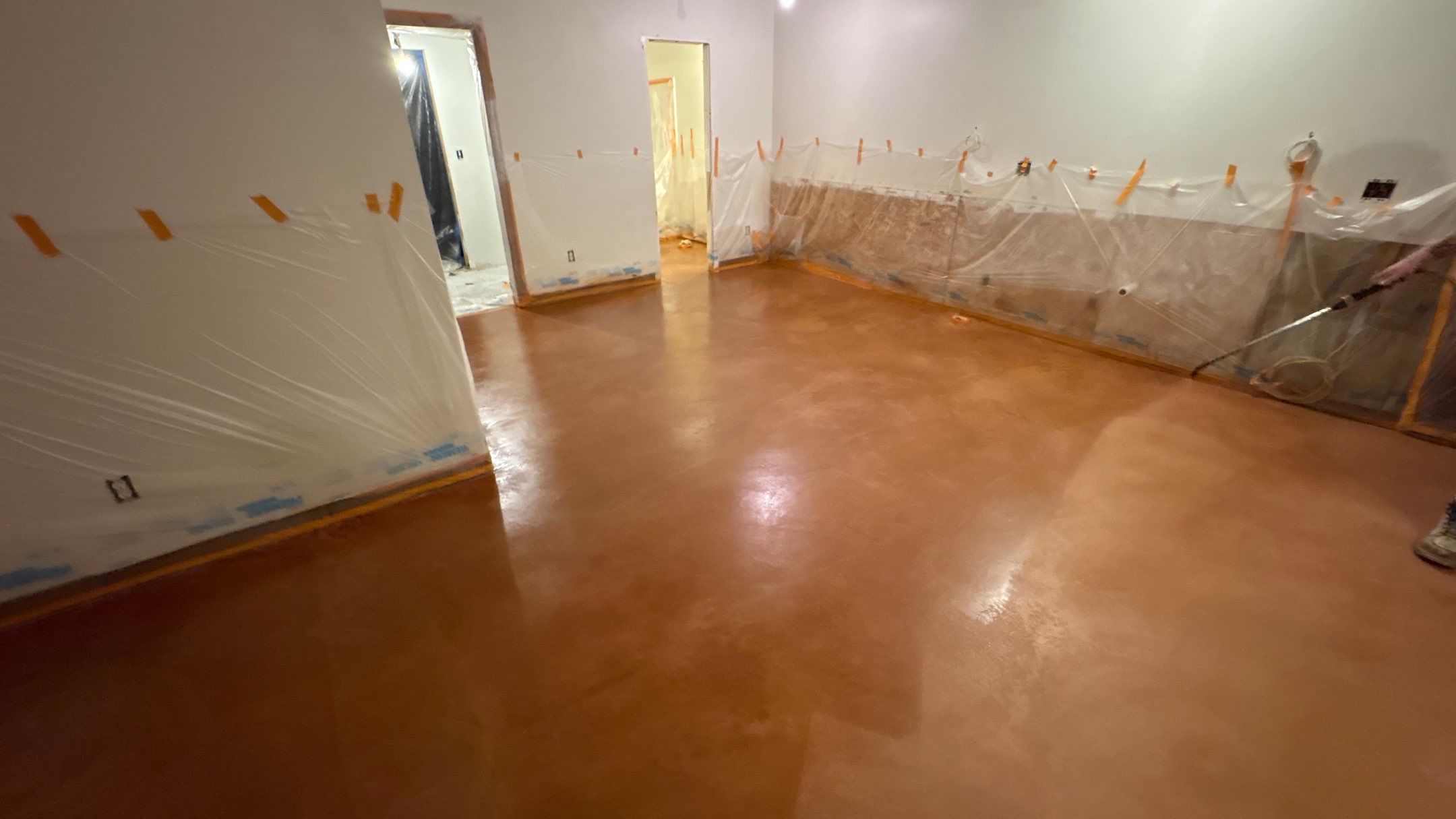 Basement Floor Remodel with Haven Reno KC by Big Red Decorative Concrete, LLC