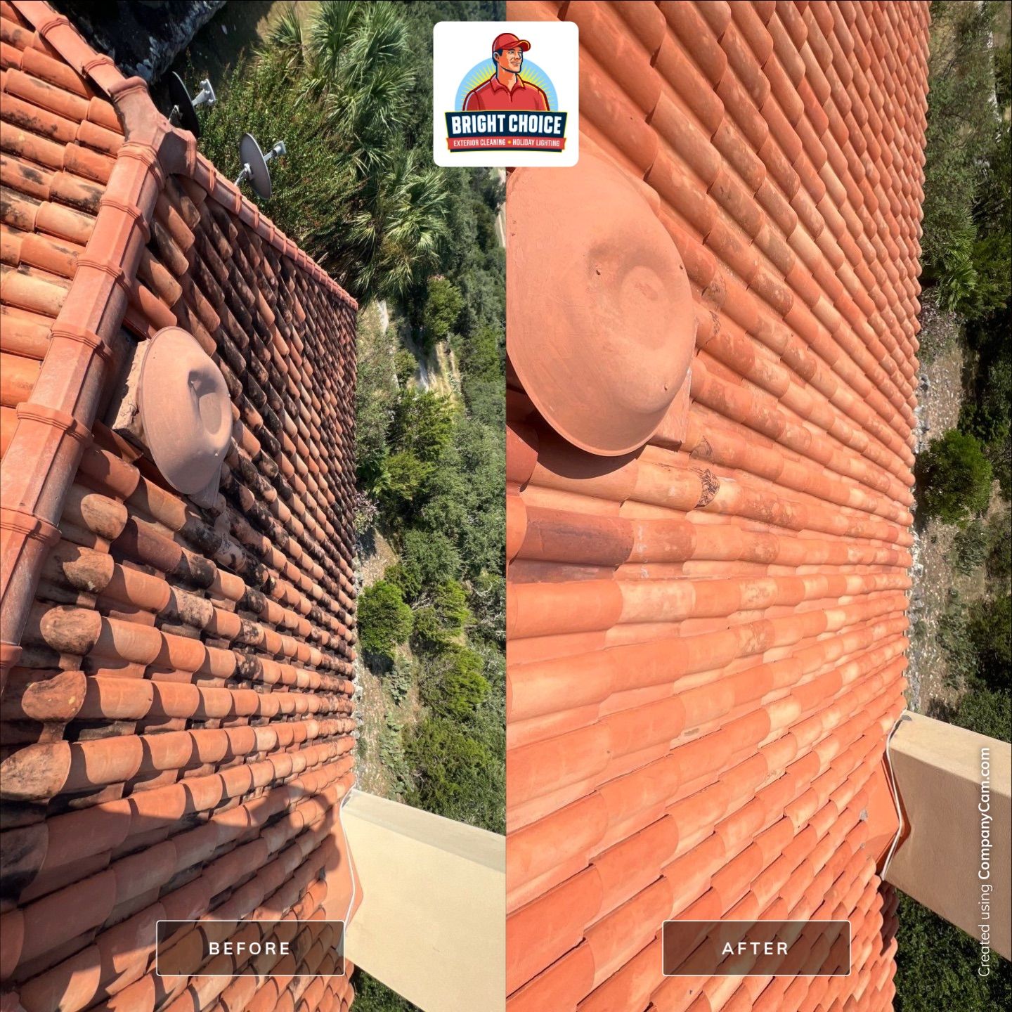 Tile Roof Wash Project in San Antonio by Bright Choice